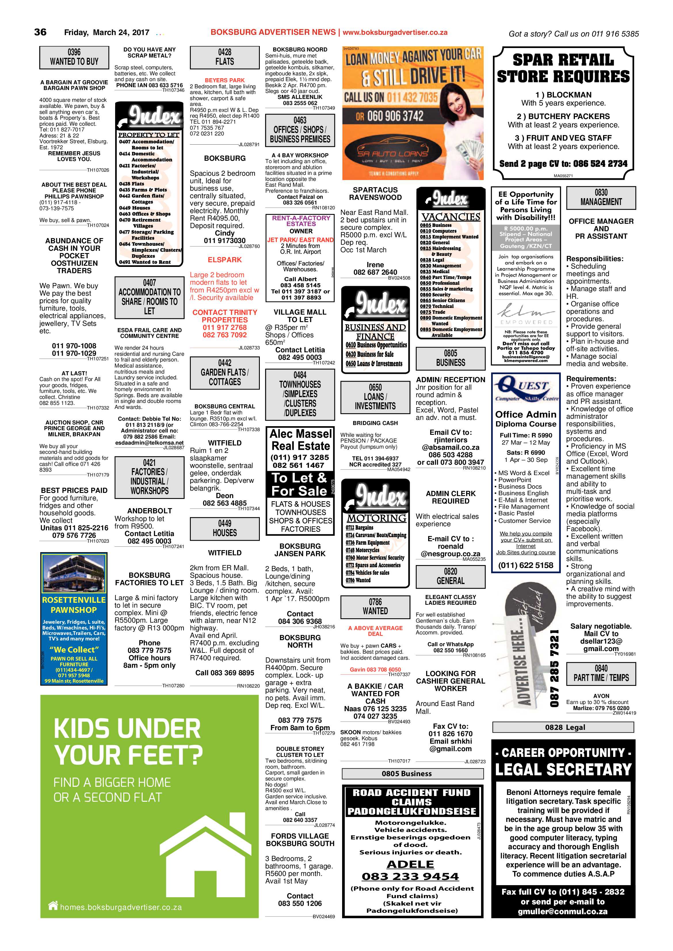 Boksburg Advertiser 21 March 2017 page 36