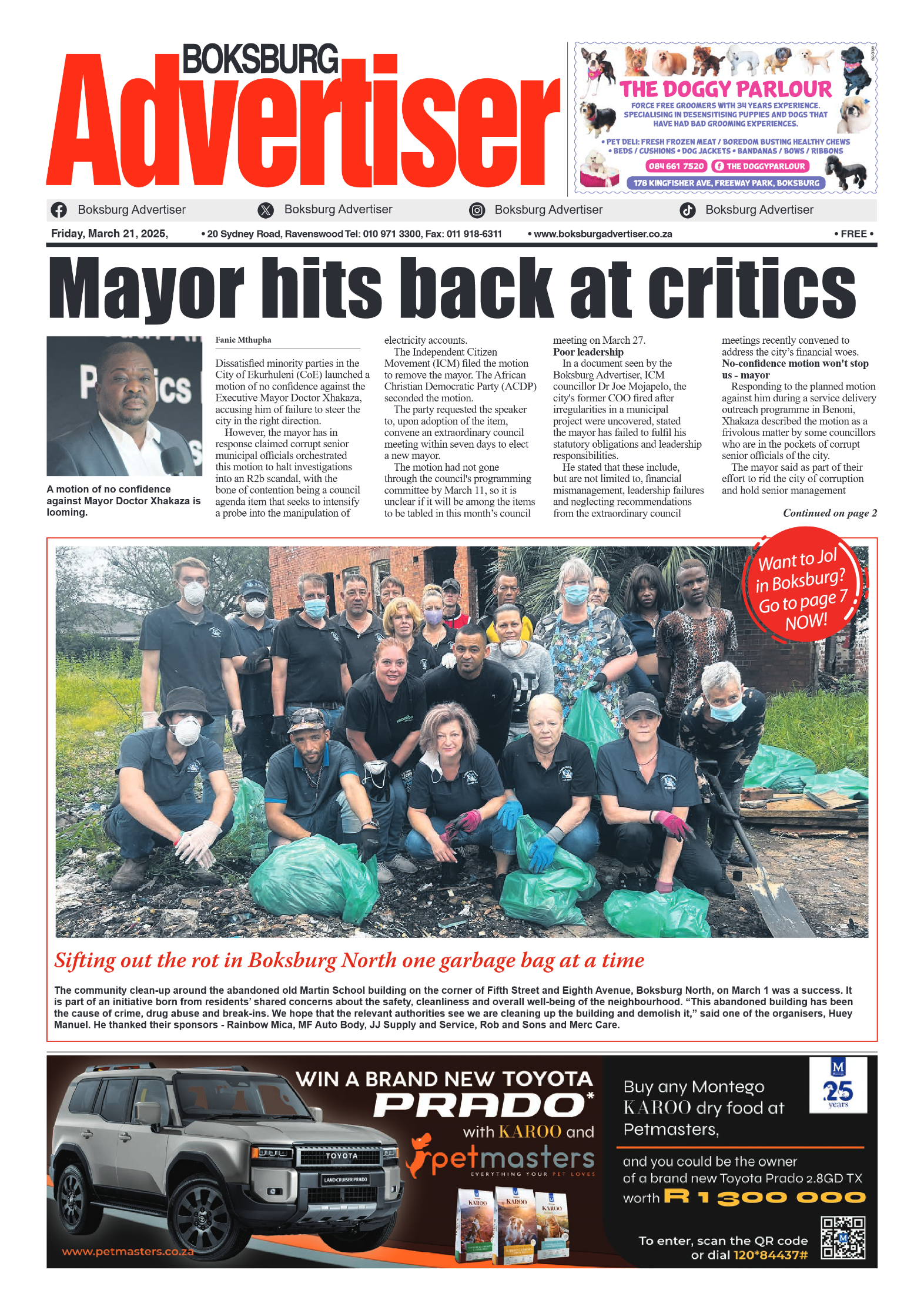 Boksburg Advertiser 21 March 2025 page 1