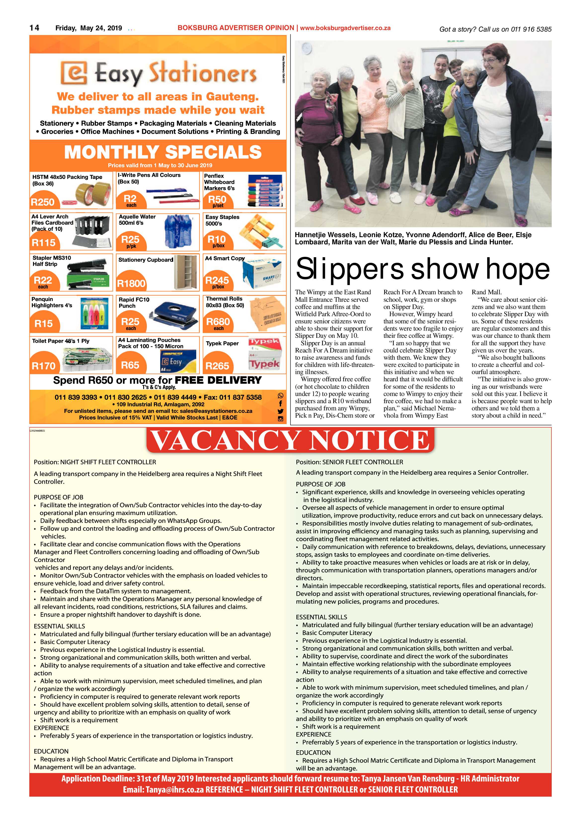 Boksburg Advertiser 21 May 2019 page 14