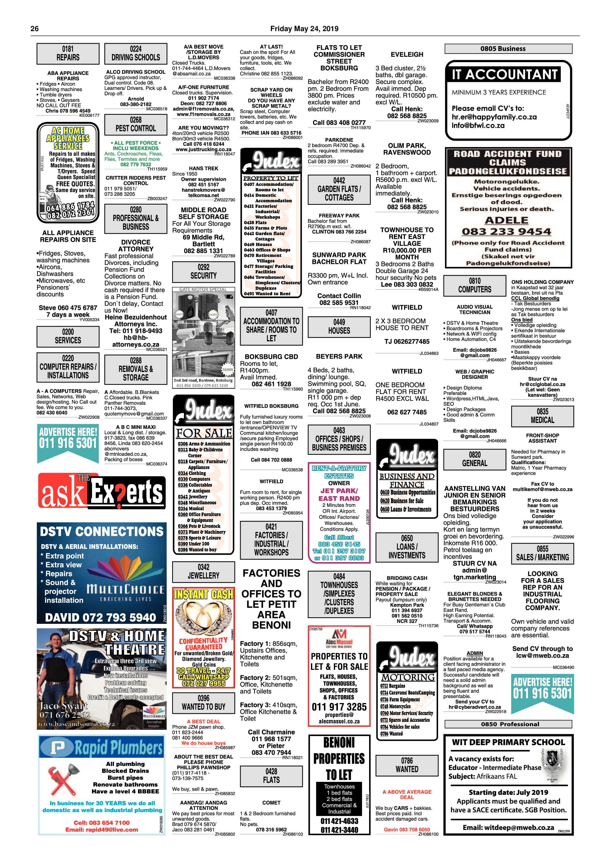 Boksburg Advertiser 21 May 2019 page 26