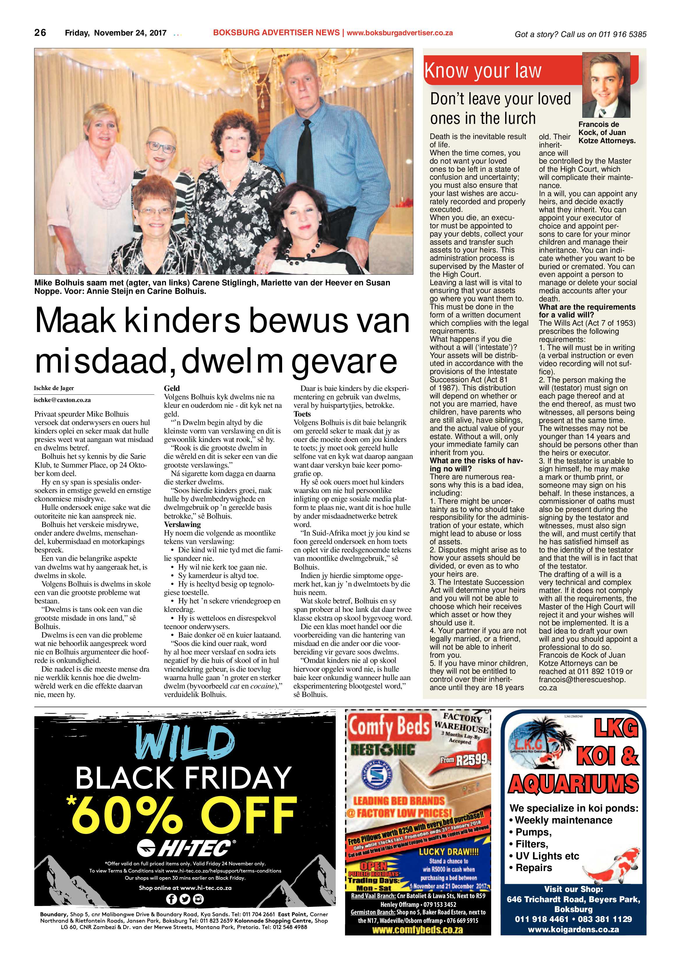 Boksburg Advertiser 21 November 2017 page 26