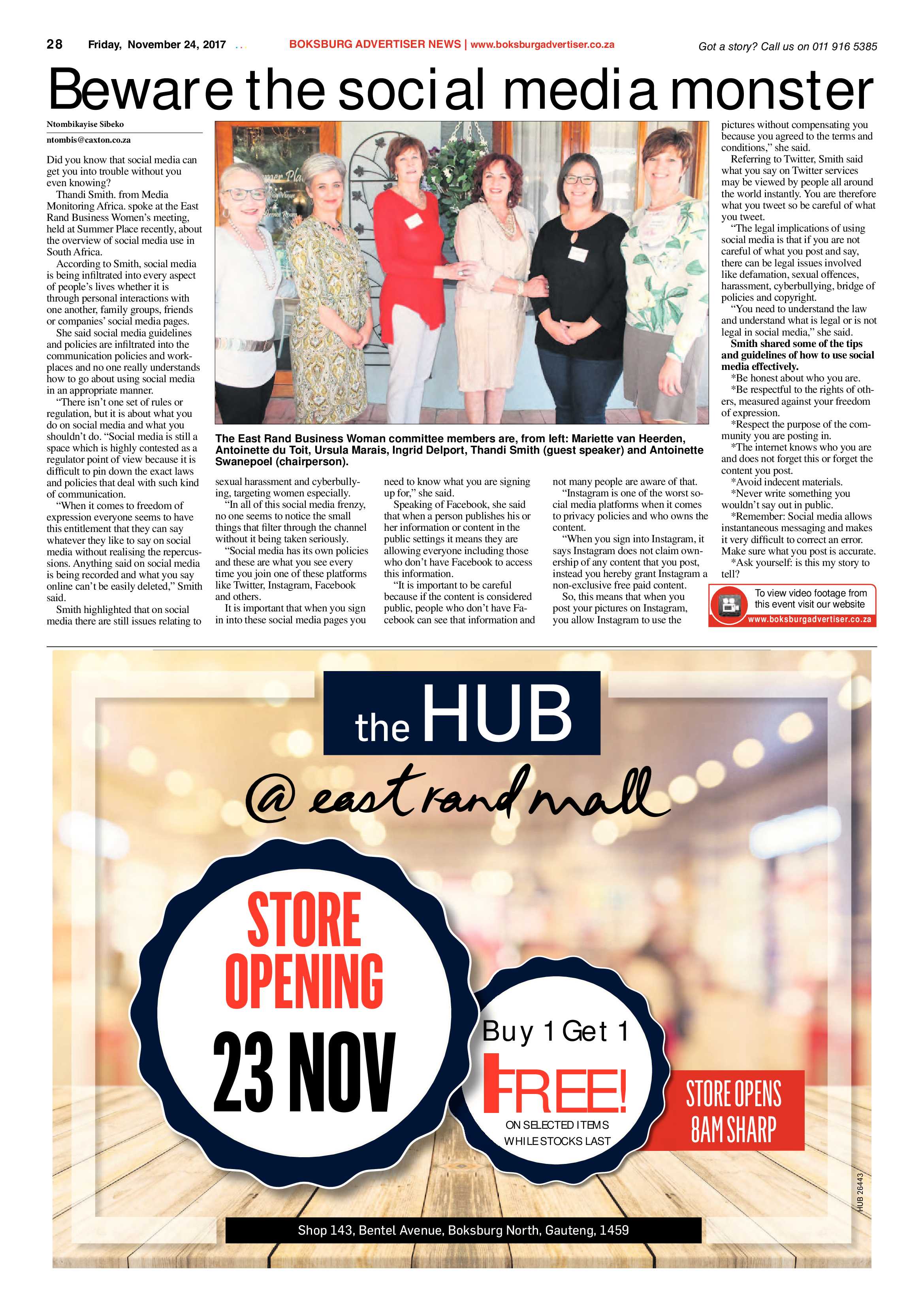 Boksburg Advertiser 21 November 2017 page 28