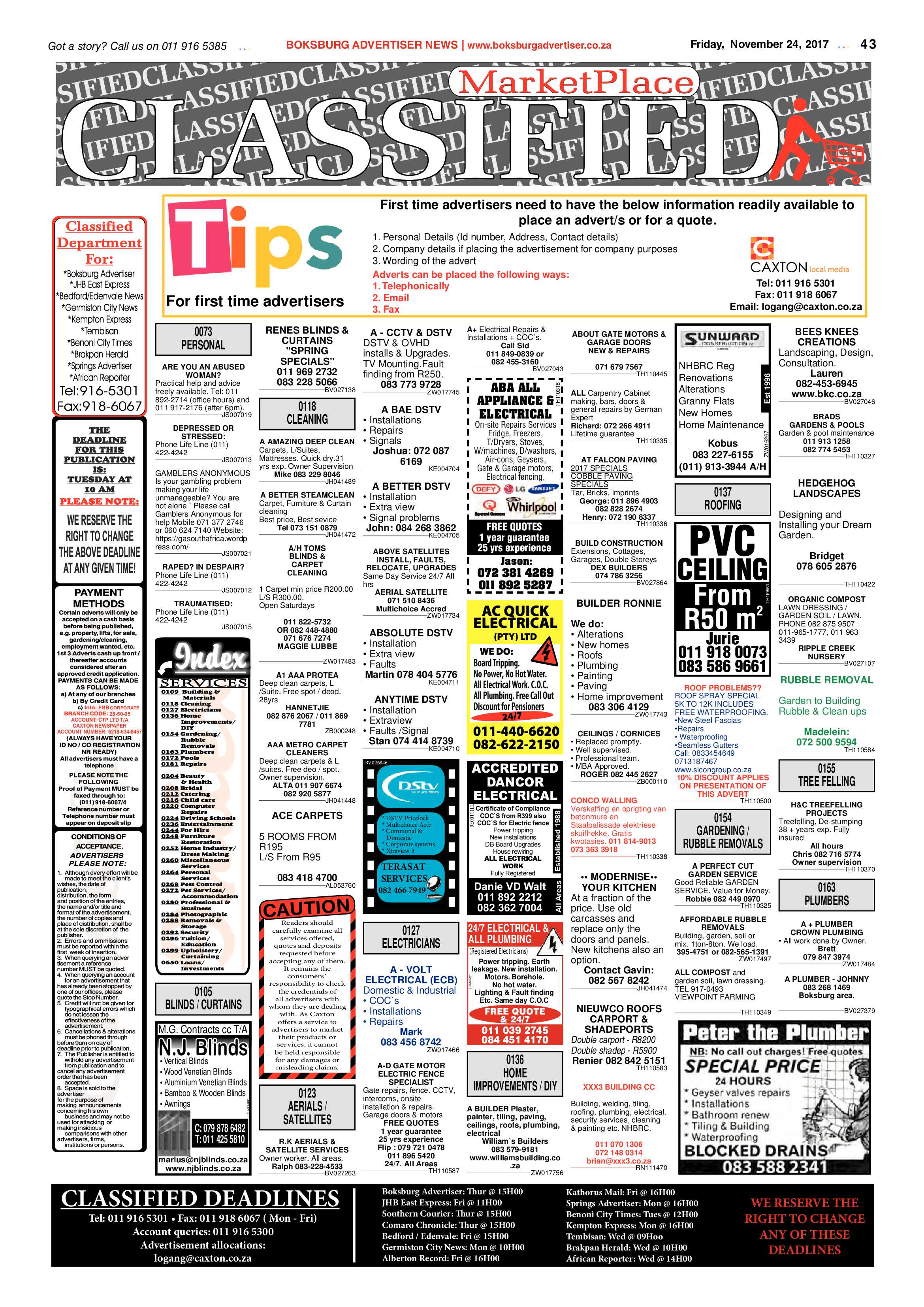 Boksburg Advertiser 21 November 2017 page 43