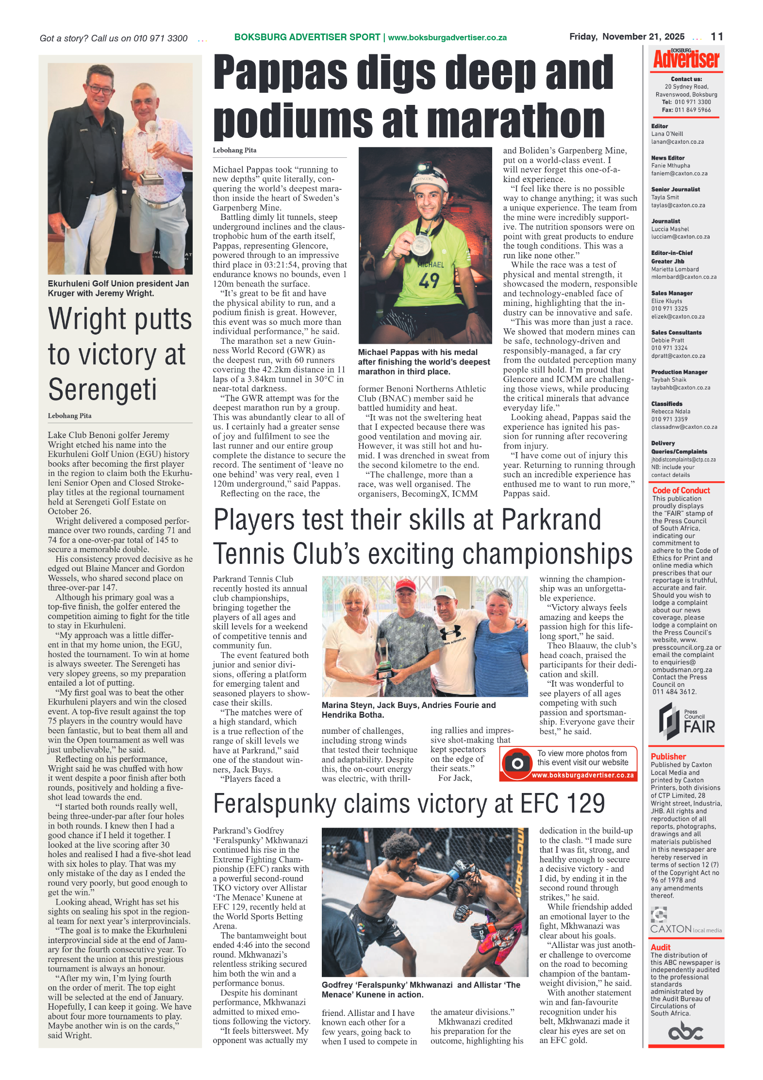 Boksburg Advertiser 21 November 2025 page 11