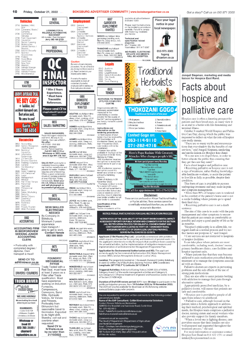 Boksburg Advertiser 21 October 2022 page 10
