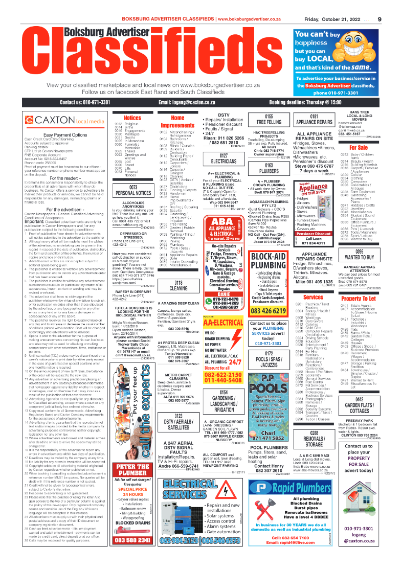 Boksburg Advertiser 21 October 2022 page 9