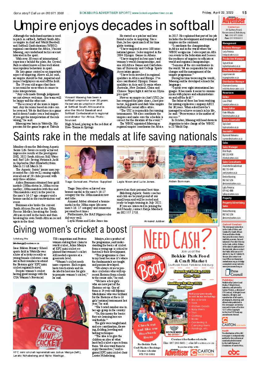 Boksburg Advertiser 22 April 2022 page 15