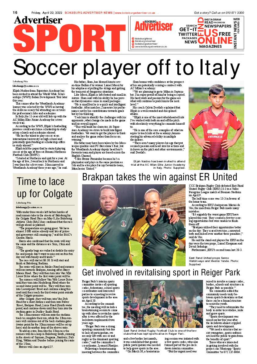 Boksburg Advertiser 22 April 2022 page 16
