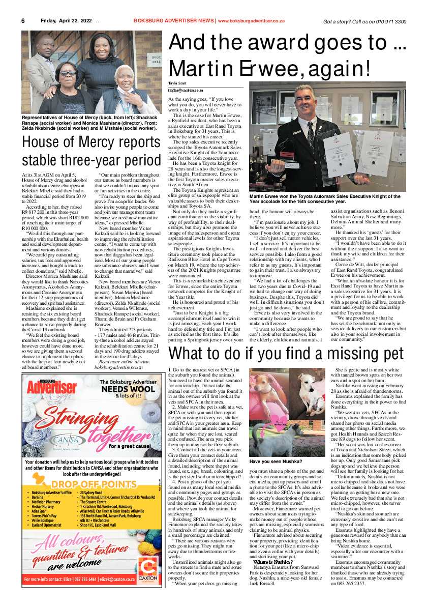 Boksburg Advertiser 22 April 2022 page 6