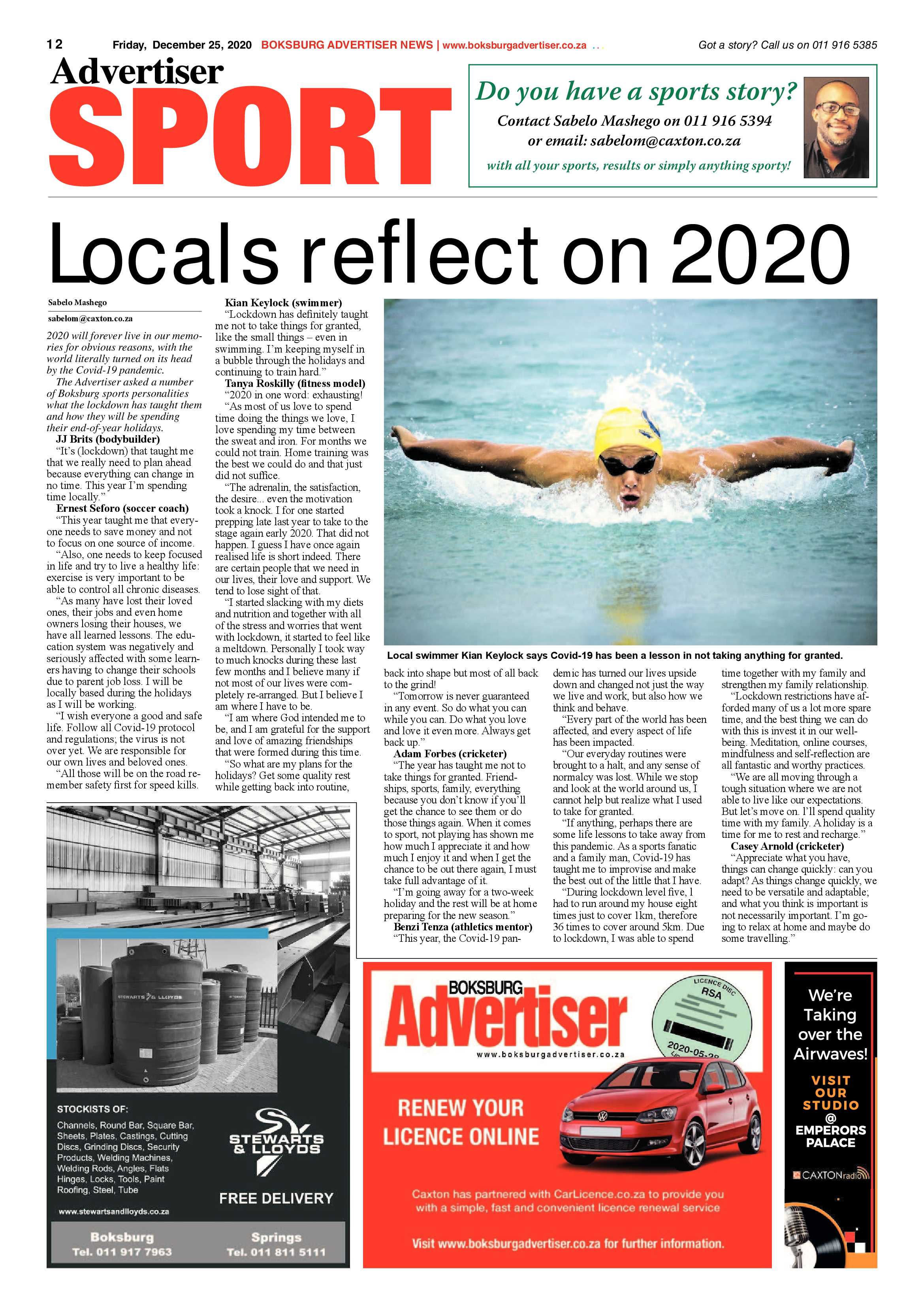 Boksburg Advertiser 22 December  2020 page 12