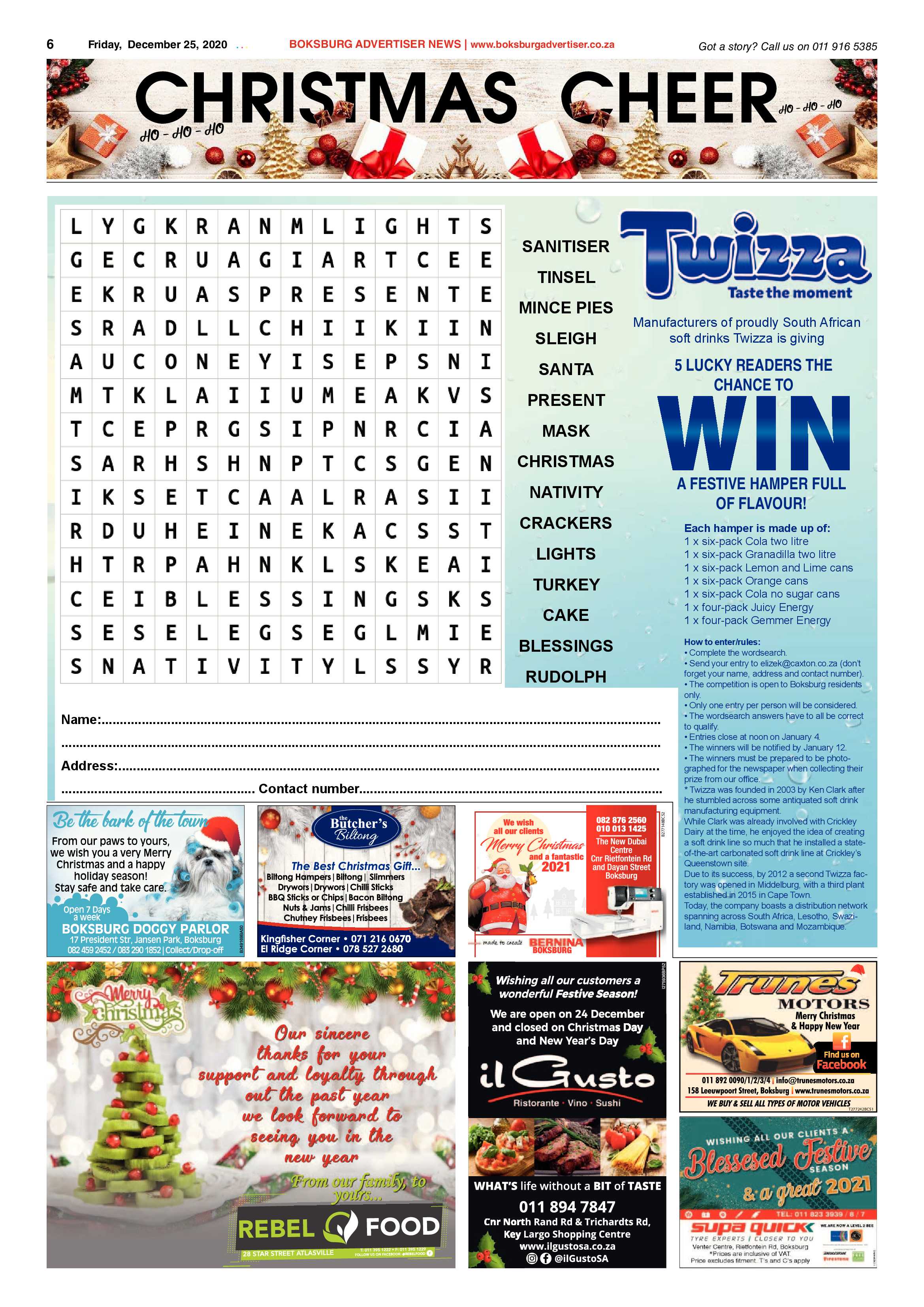 Boksburg Advertiser 22 December  2020 page 6