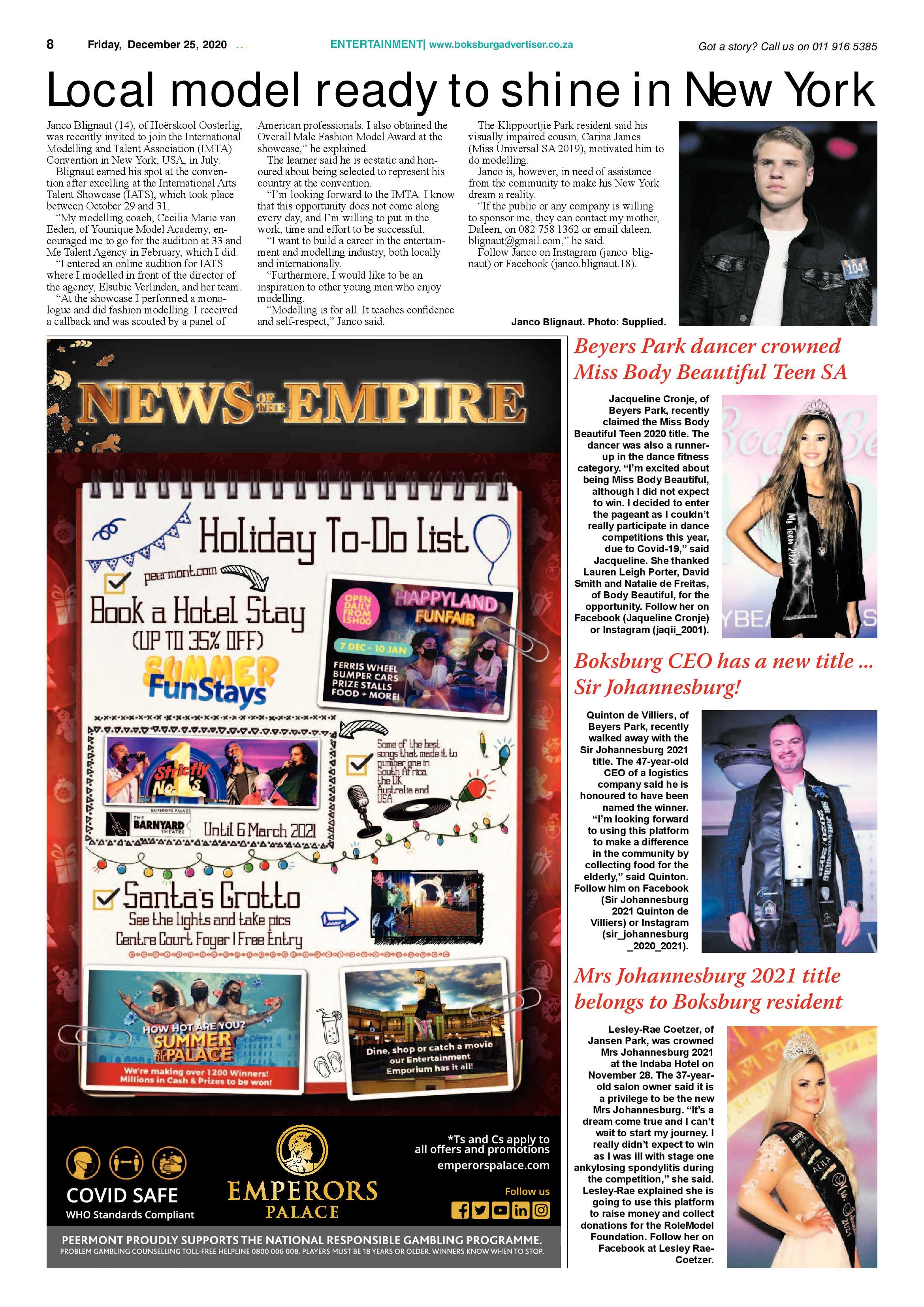 Boksburg Advertiser 22 December  2020 page 8