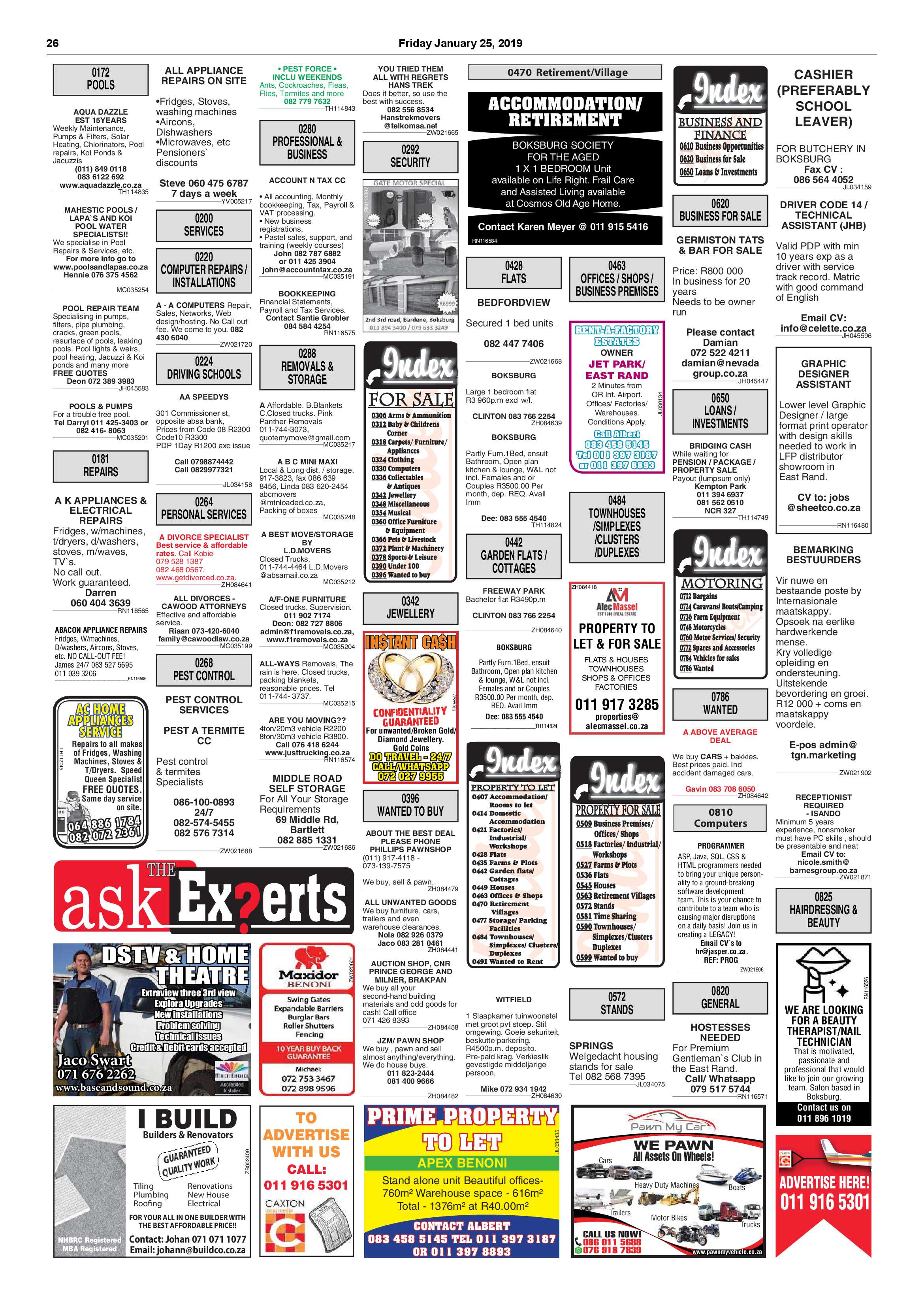 Boksburg Advertiser 22 January 2019 page 26