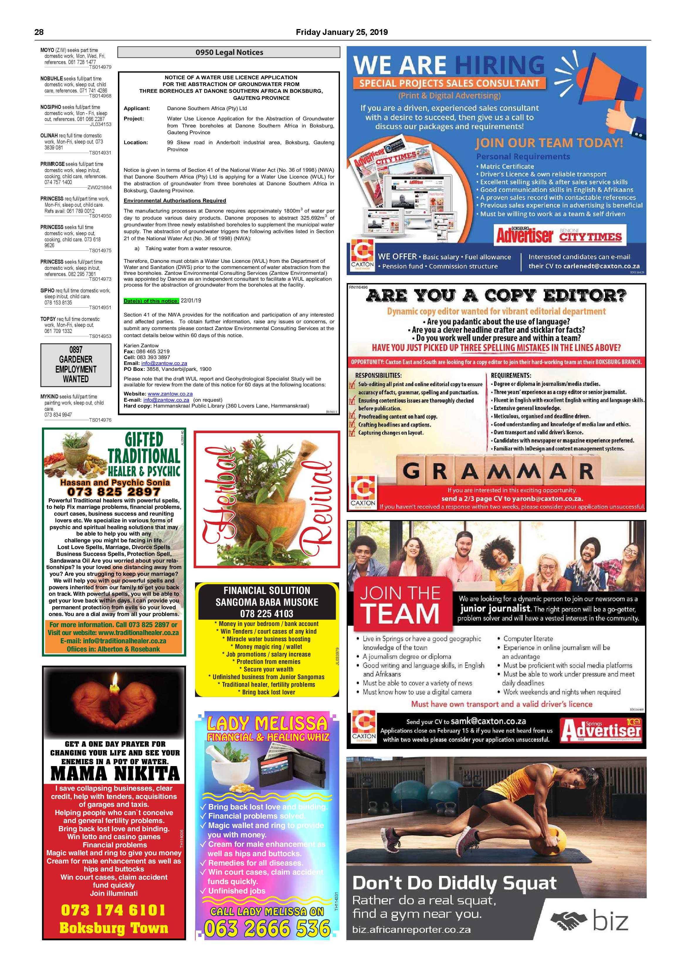 Boksburg Advertiser 22 January 2019 page 28