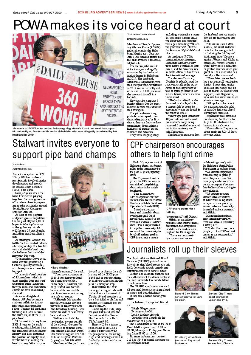Boksburg Advertiser 22 July 2022 page 3