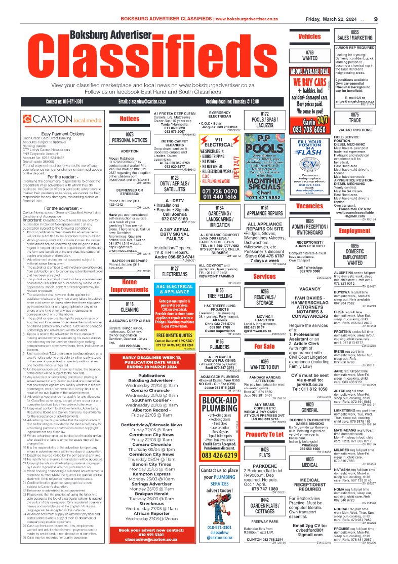 Boksburg Advertiser 22 March 2024 page 9