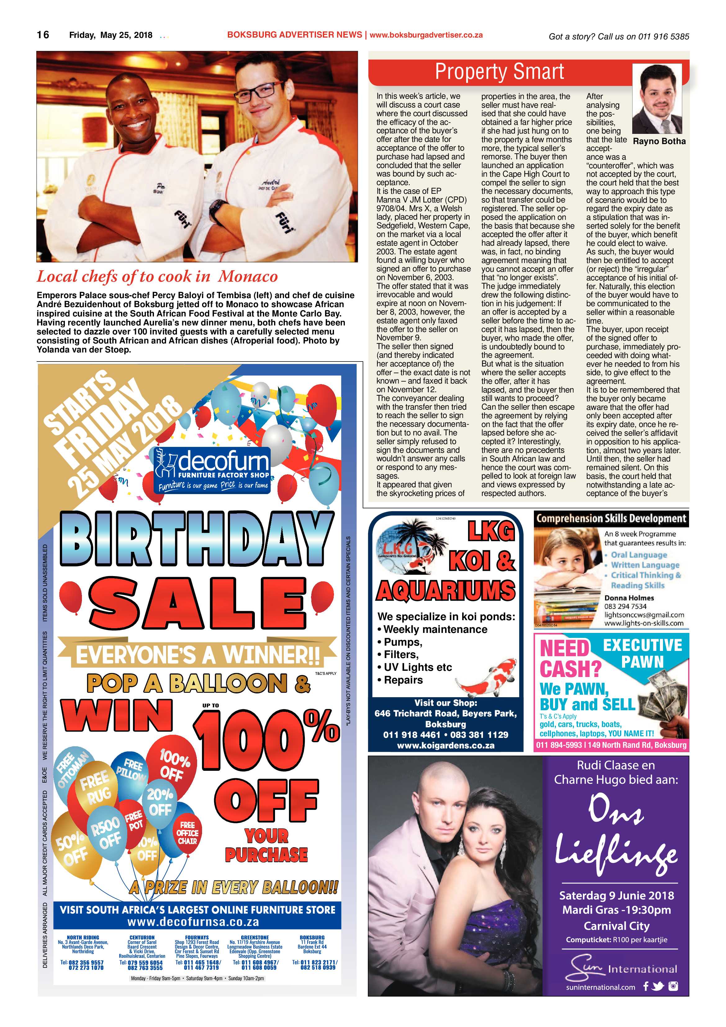 Boksburg Advertiser 22 May 2015 page 16