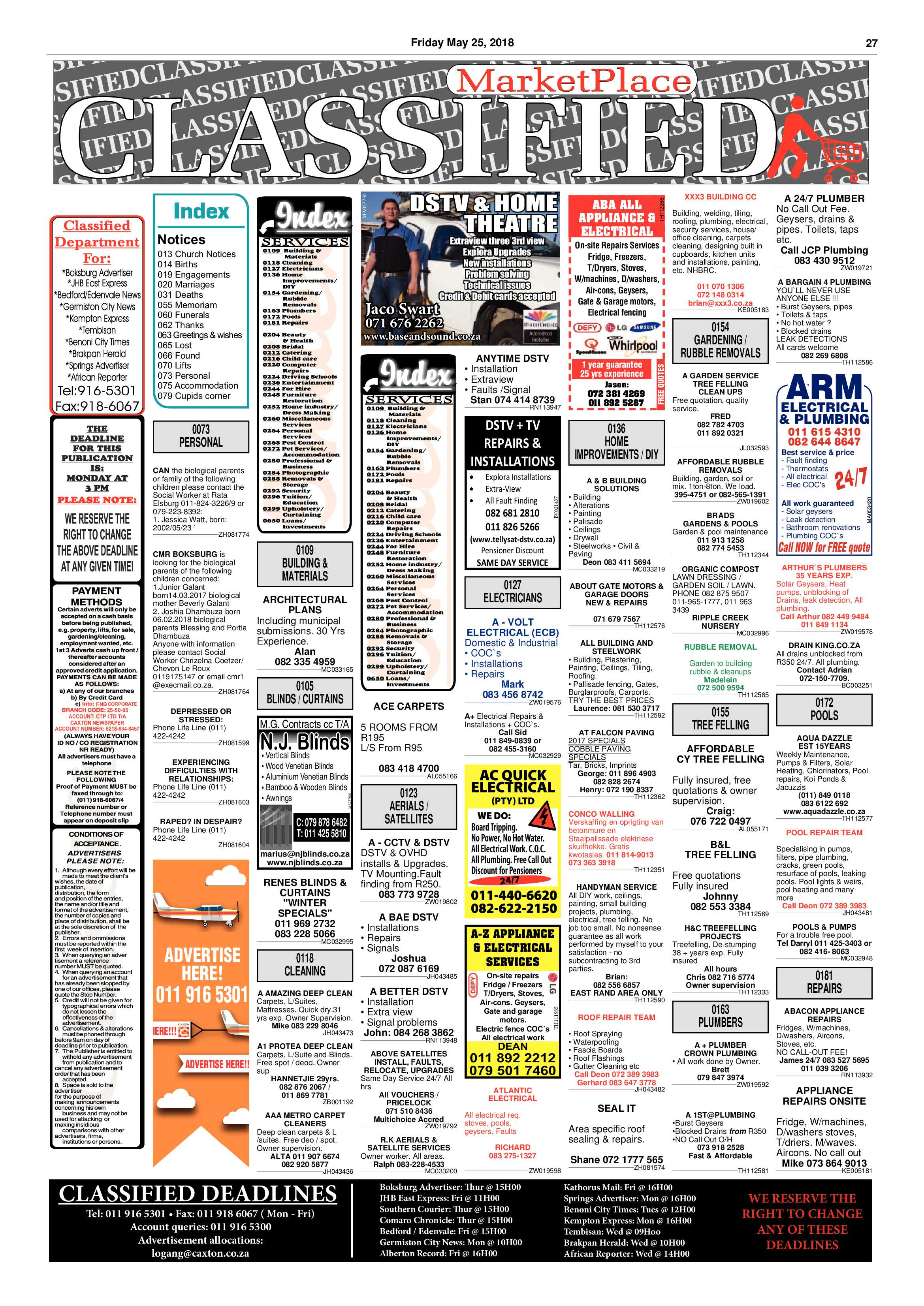 Boksburg Advertiser 22 May 2015 page 27