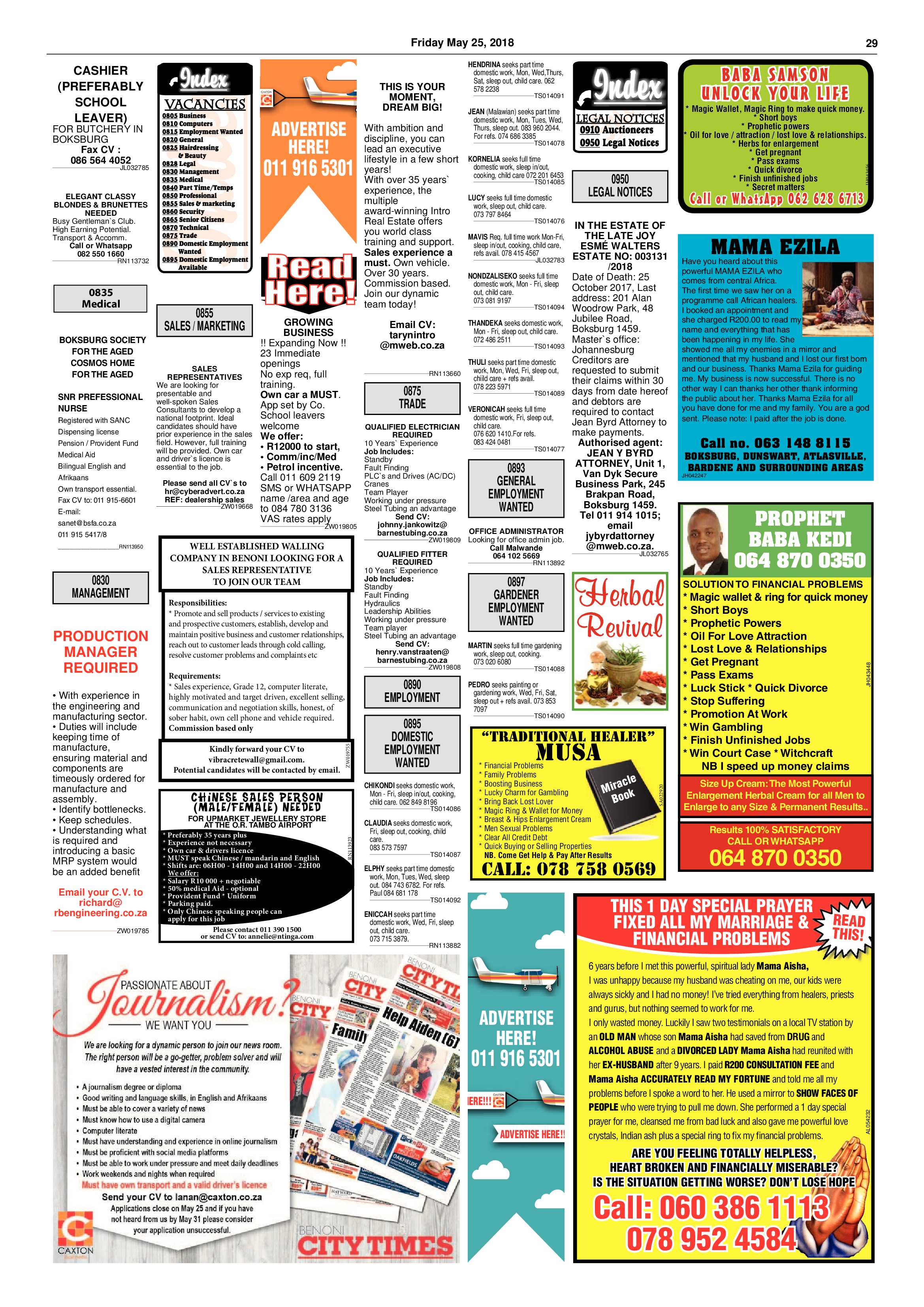 Boksburg Advertiser 22 May 2015 page 29