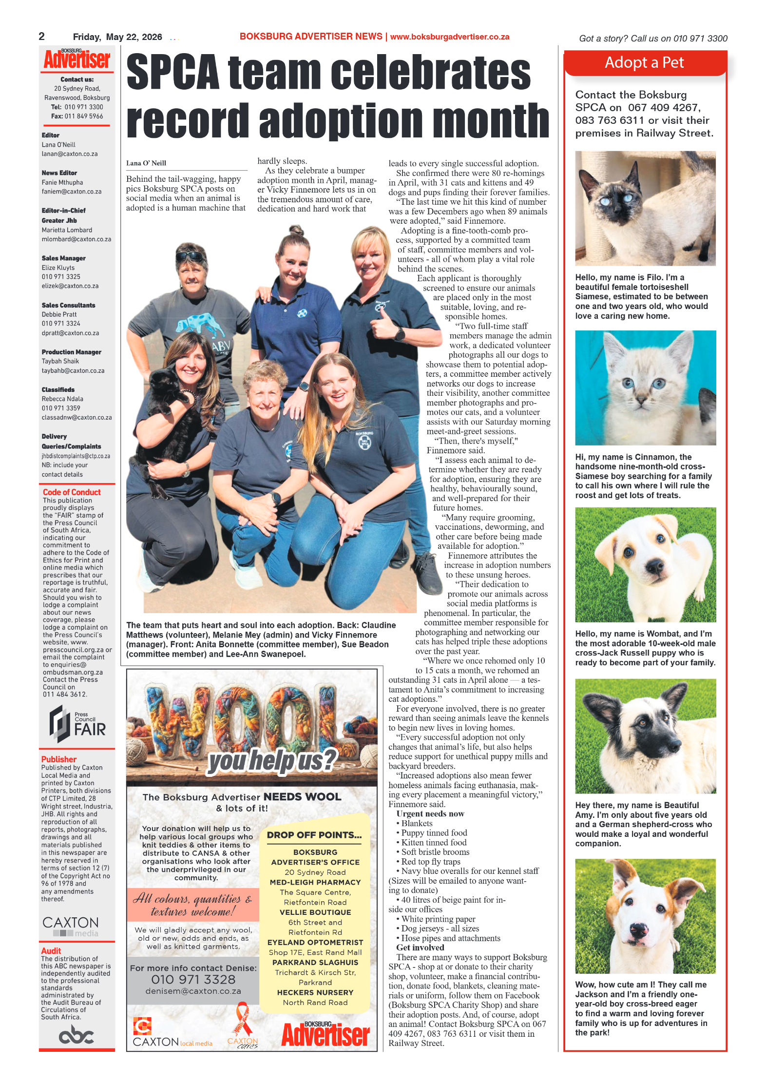 Boksburg Advertiser 22 May 2026 page 2
