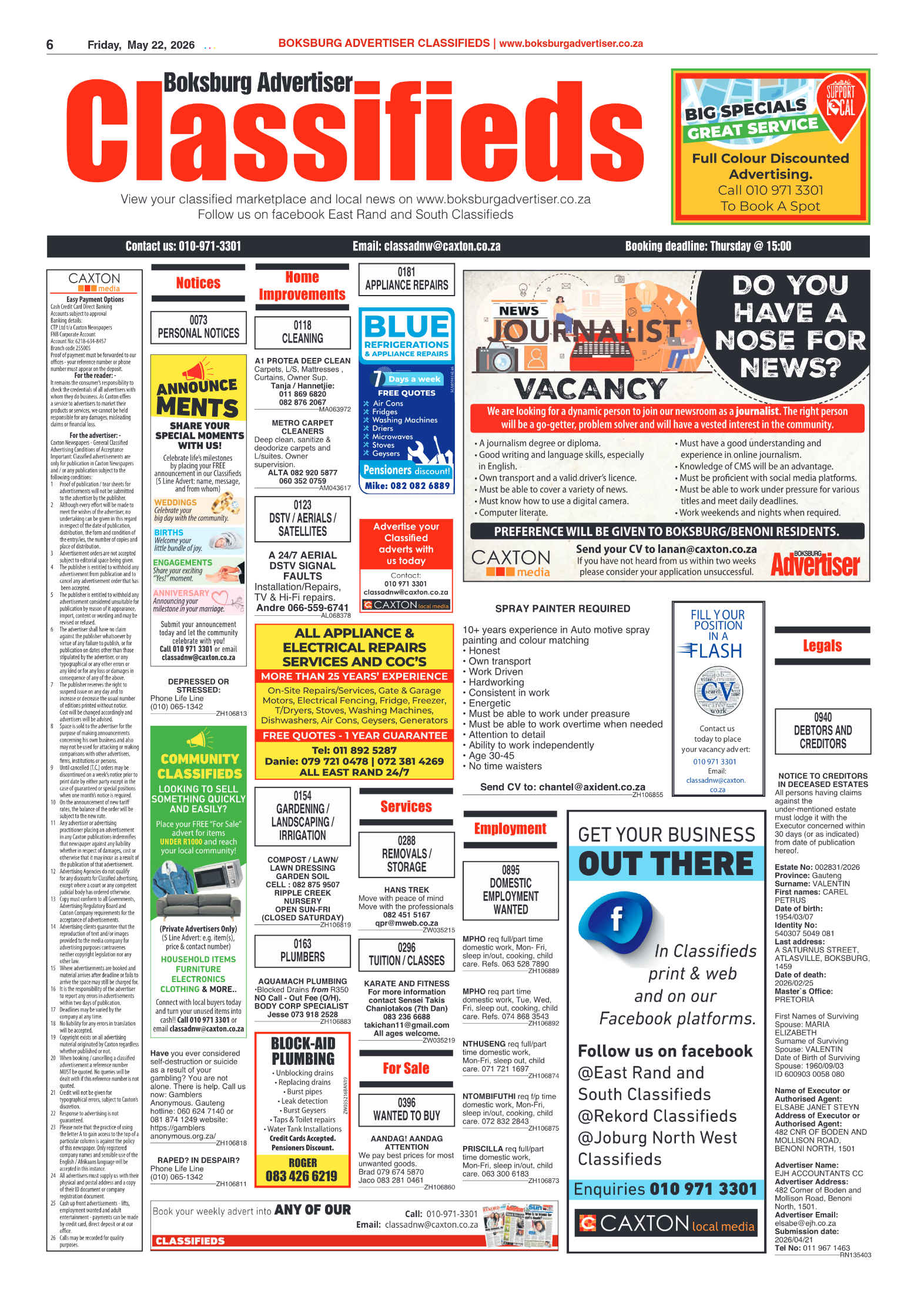 Boksburg Advertiser 22 May 2026 page 6