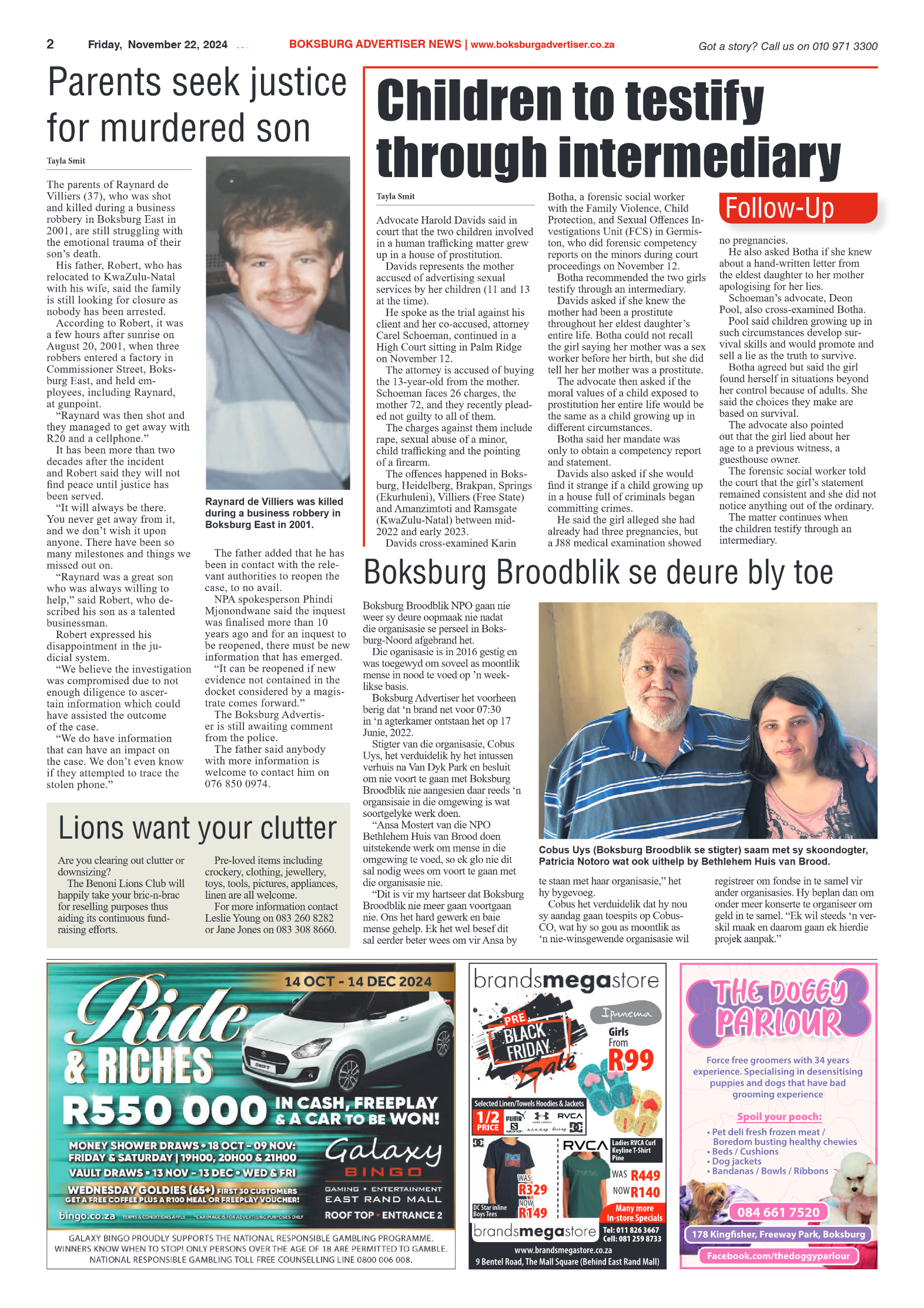 Boksburg Advertiser 22 November 2024 page 2