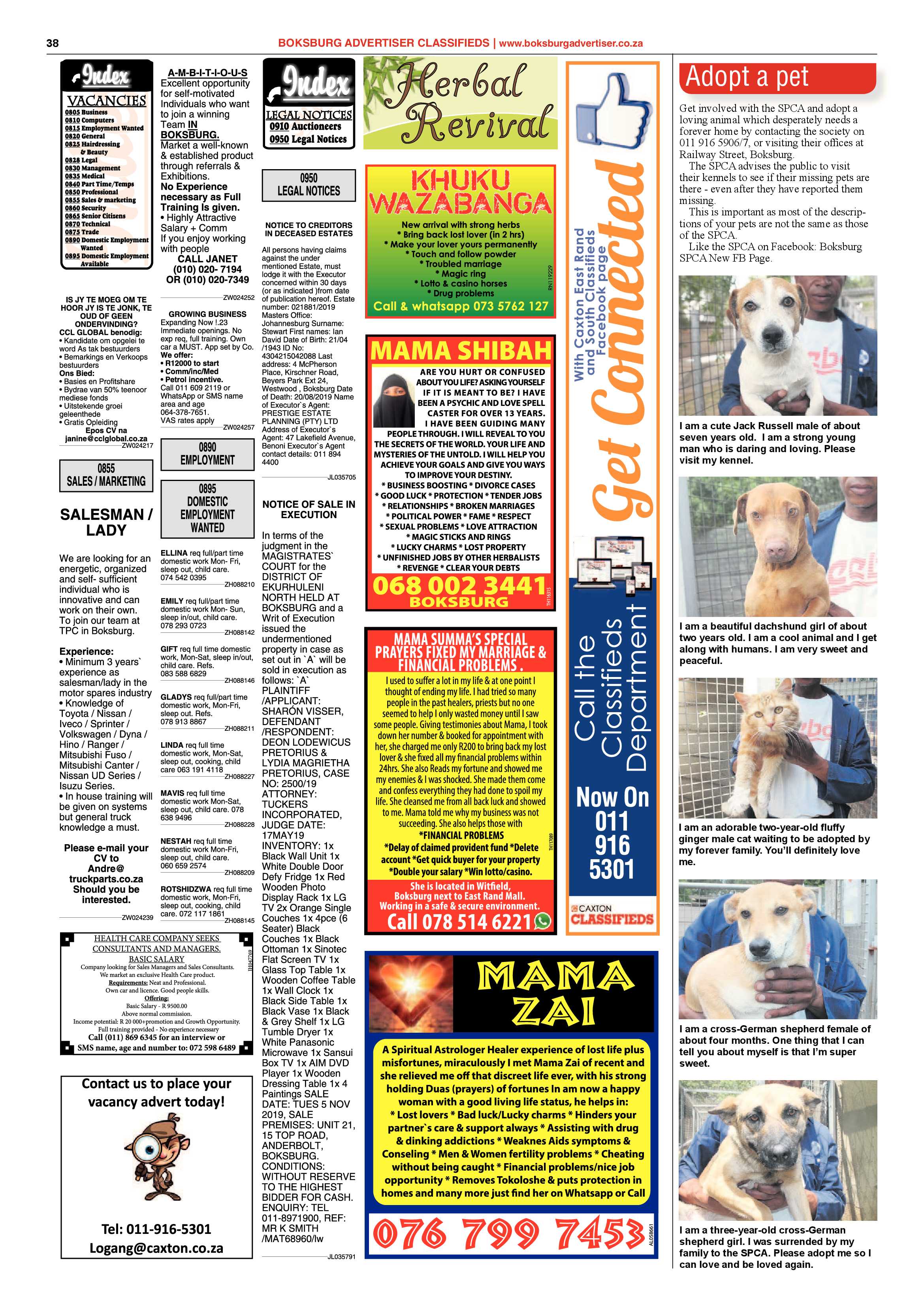 Boksburg Advertiser 22 October 2019 page 38