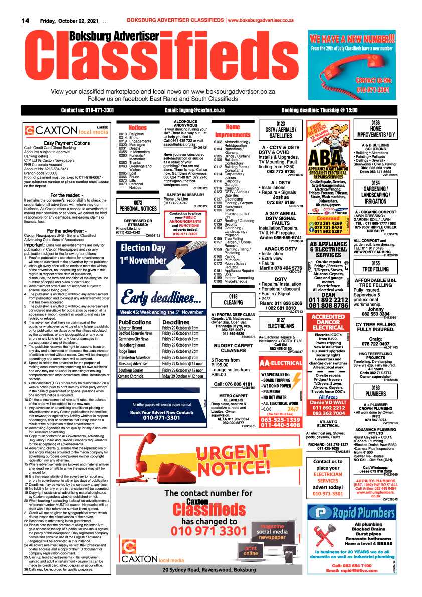 Boksburg Advertiser 22 October 2021 page 14