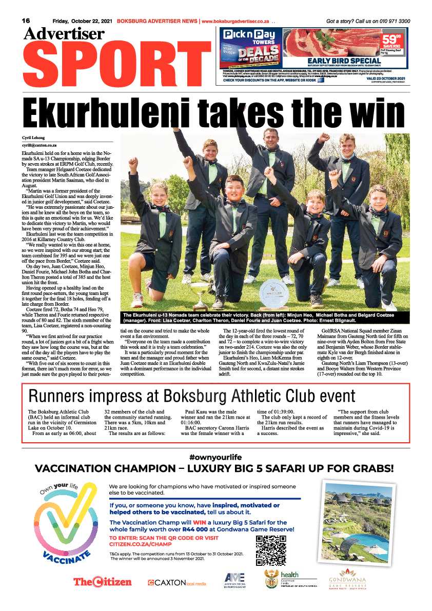 Boksburg Advertiser 22 October 2021 page 16