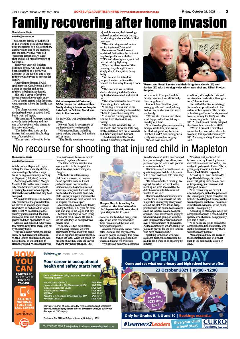 Boksburg Advertiser 22 October 2021 page 3