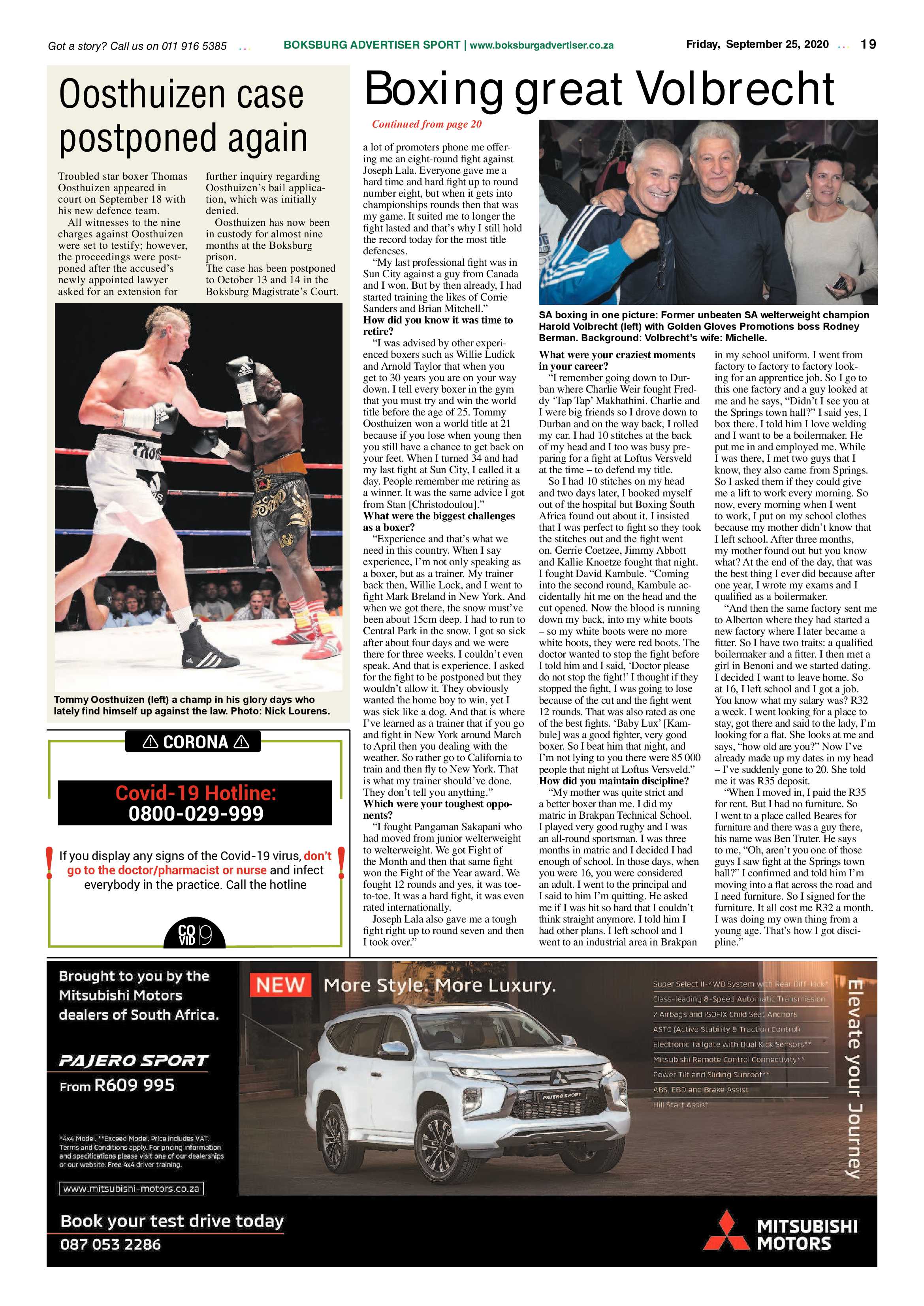 Boksburg Advertiser 22 September 2020 page 19