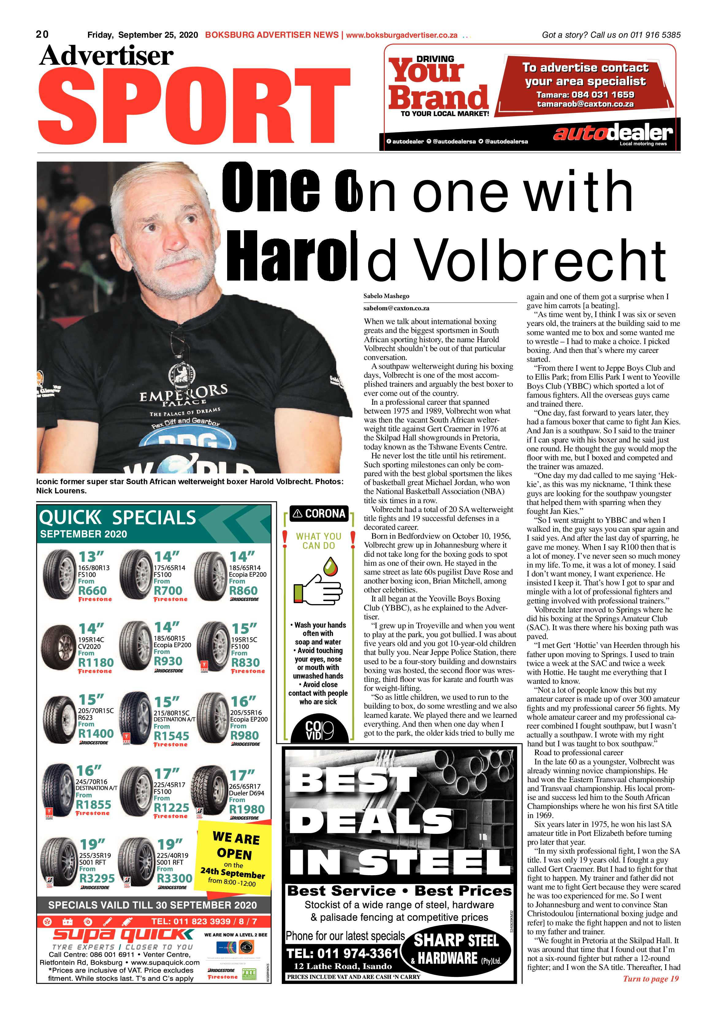 Boksburg Advertiser 22 September 2020 page 20