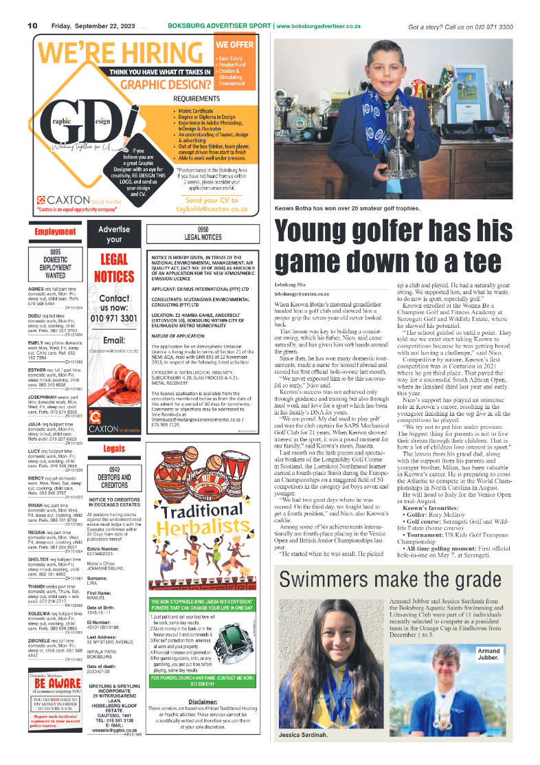 Boksburg Advertiser 22 September 2023 page 10