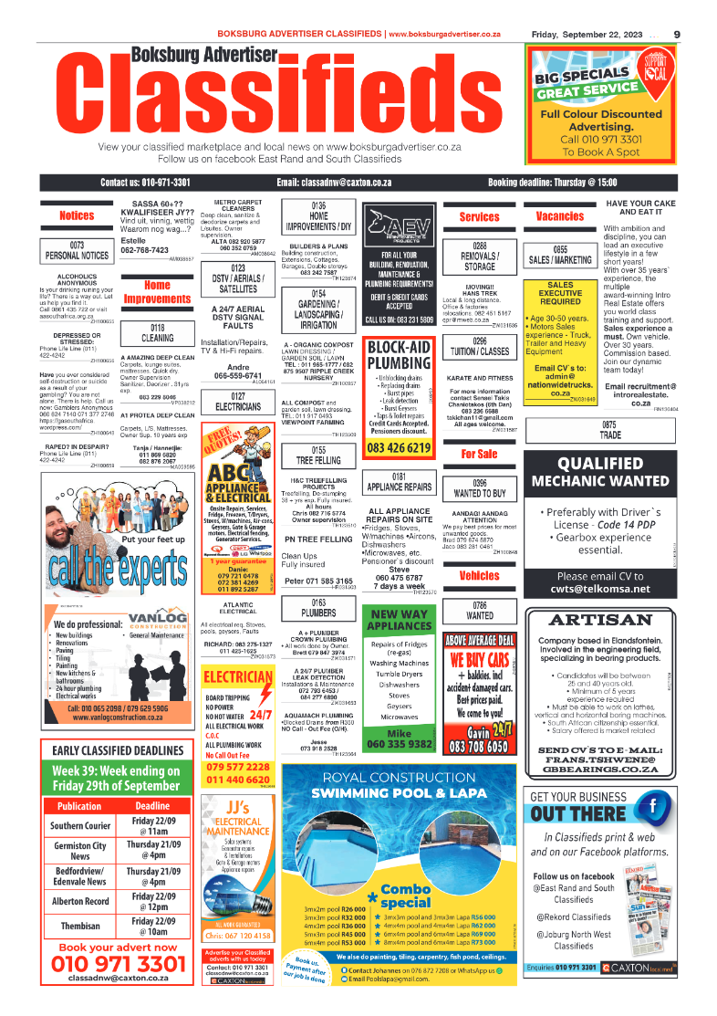 Boksburg Advertiser 22 September 2023 page 9
