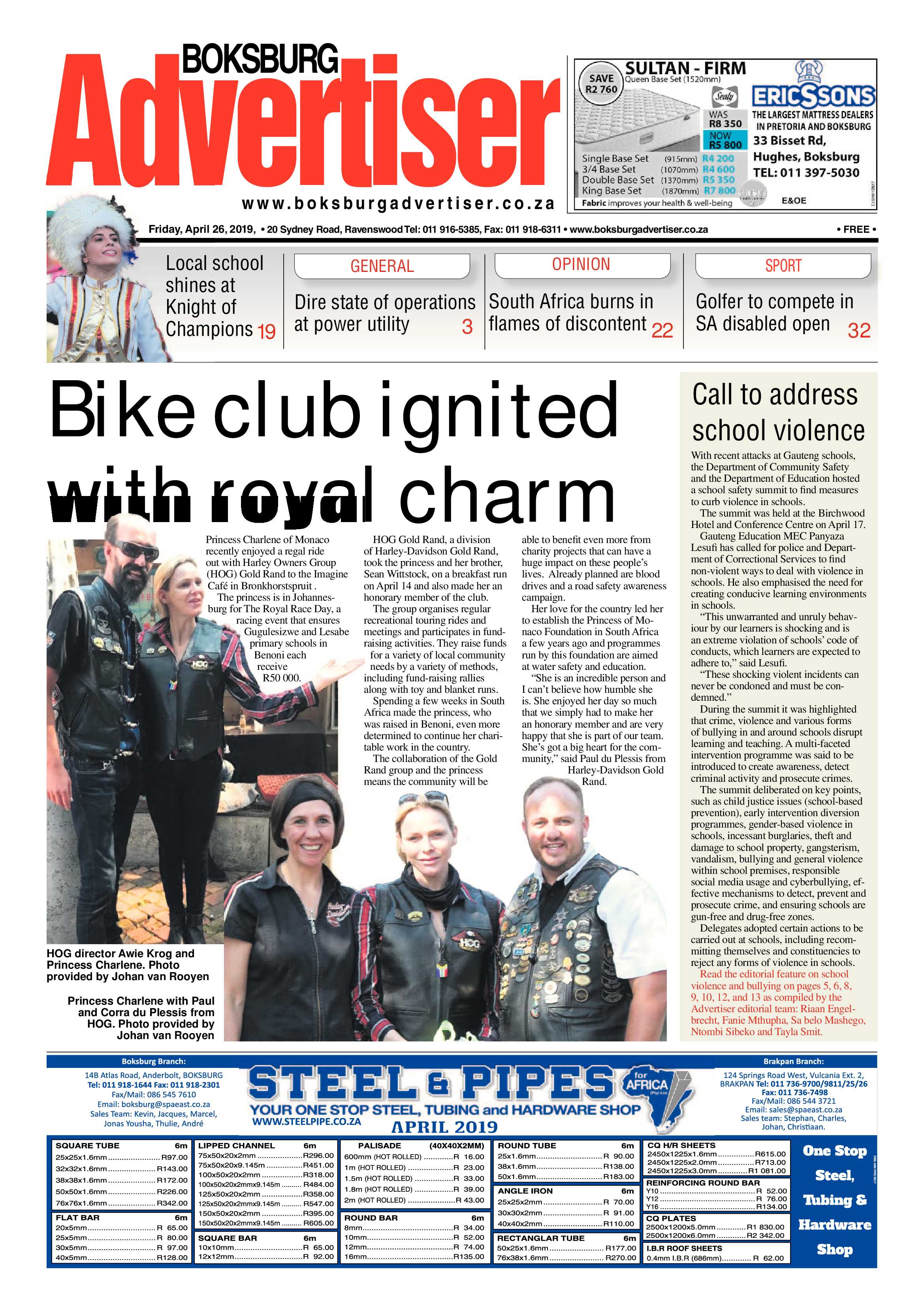 Boksburg Advertiser 23 April 2019 page 1