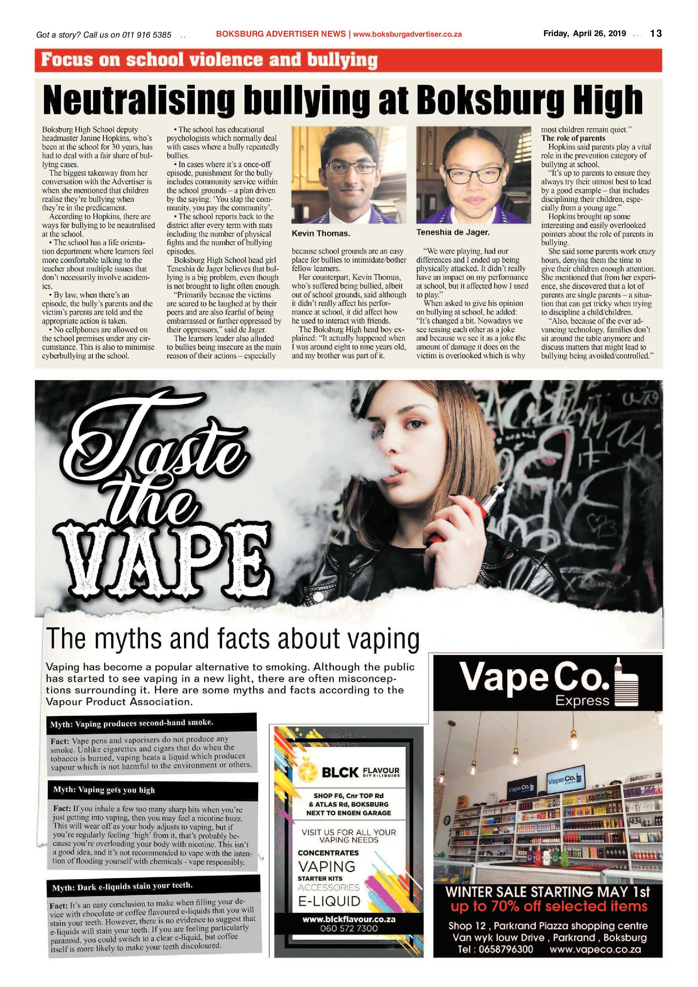 Boksburg Advertiser 23 April 2019 page 13