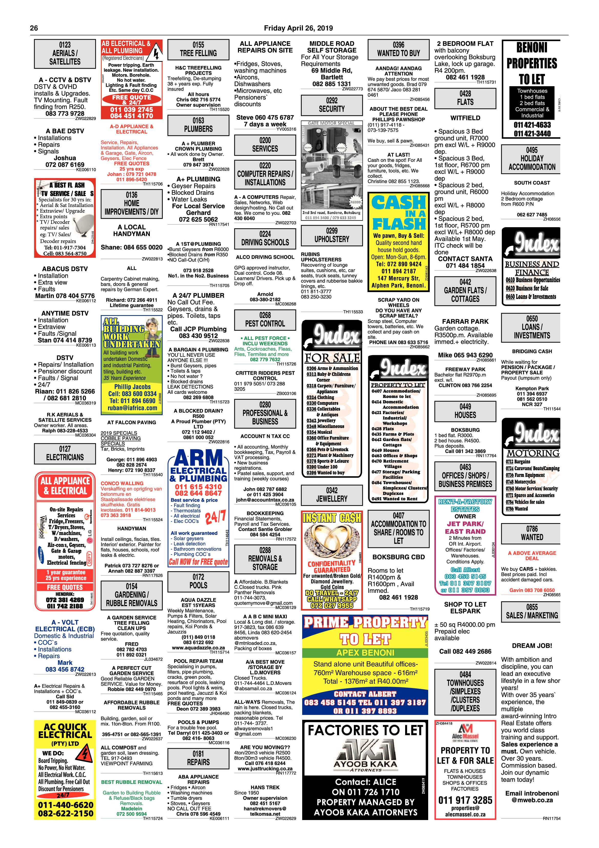 Boksburg Advertiser 23 April 2019 page 26
