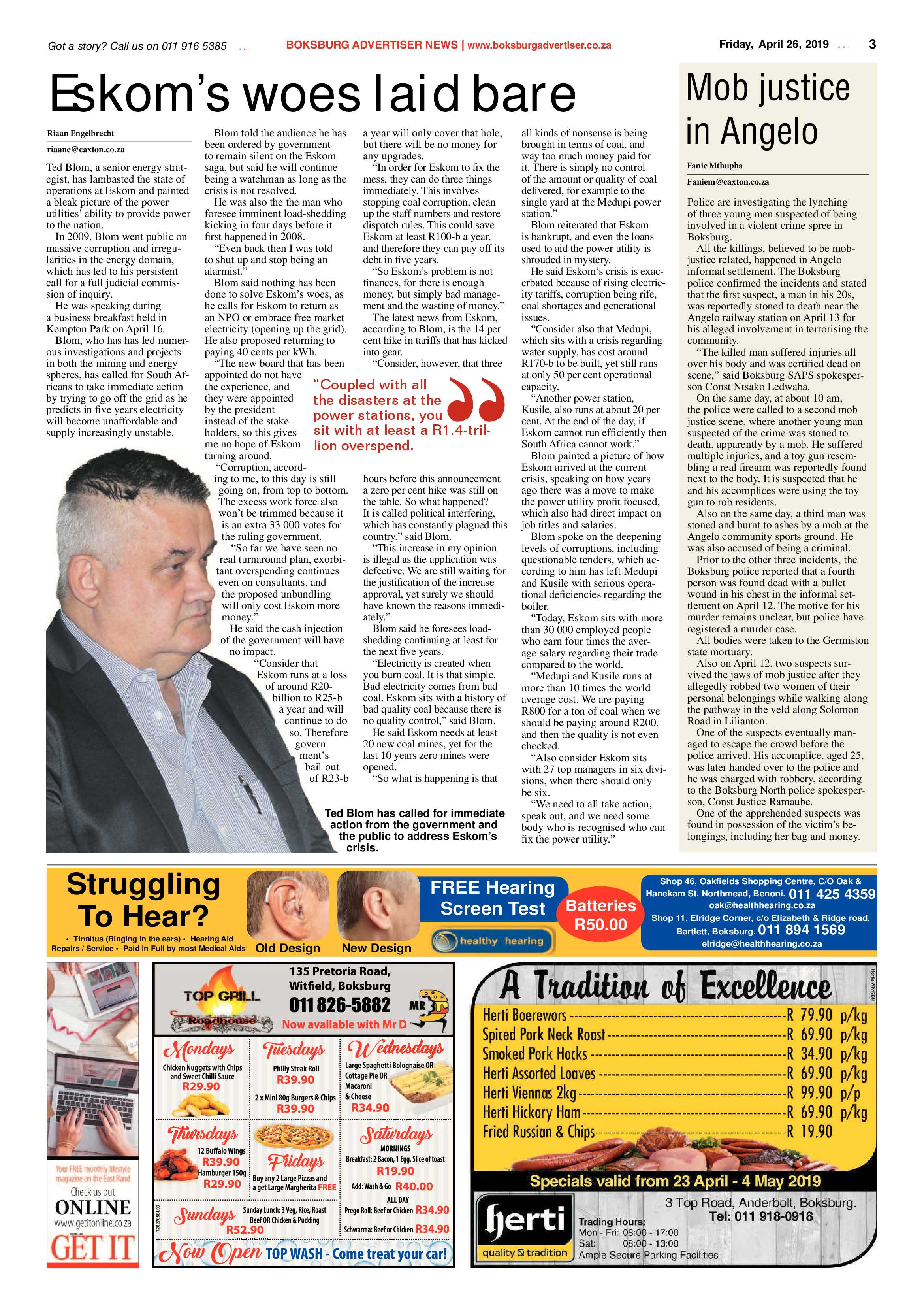 Boksburg Advertiser 23 April 2019 page 3