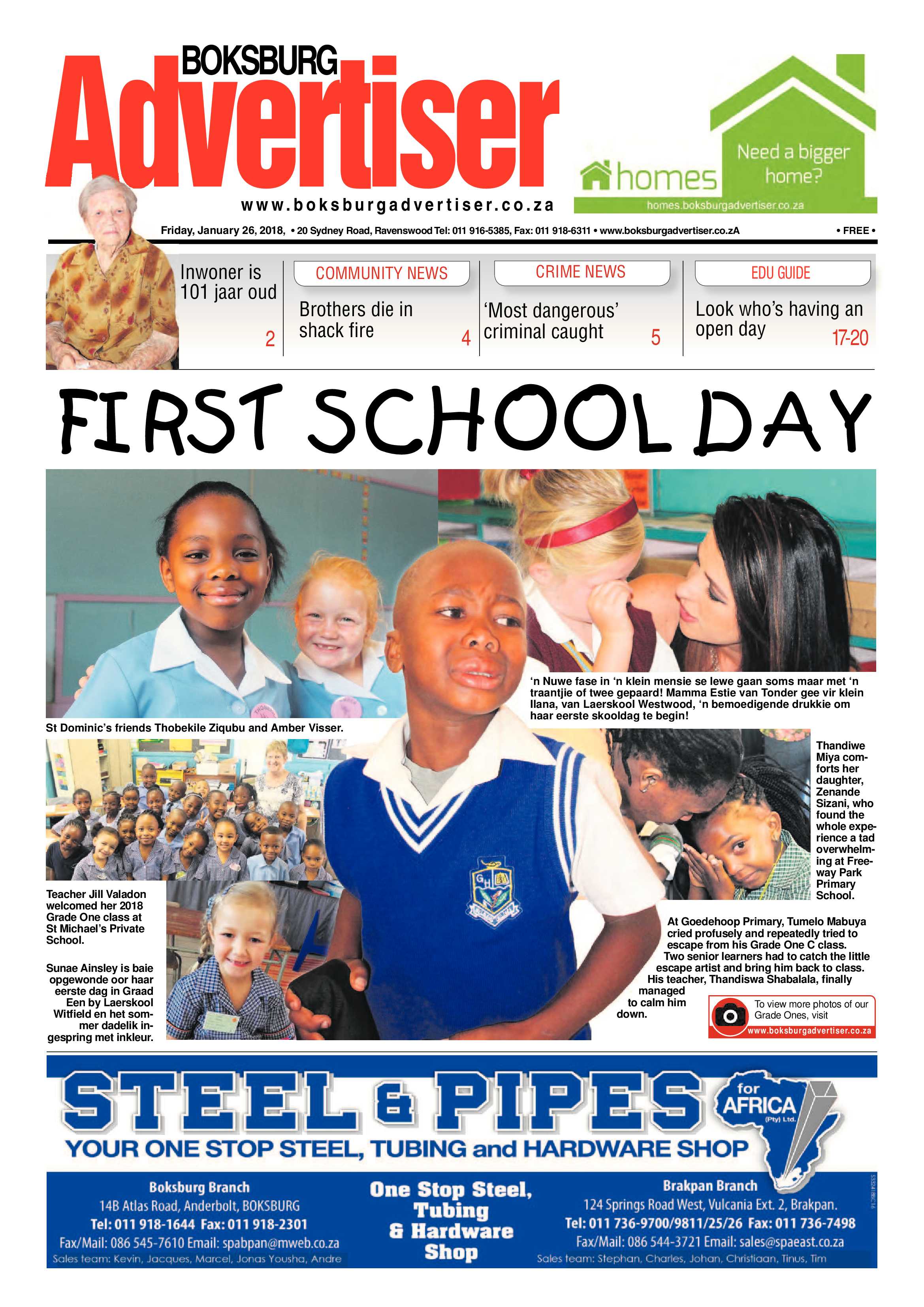 Boksburg Advertiser 23 January 2018 page 1