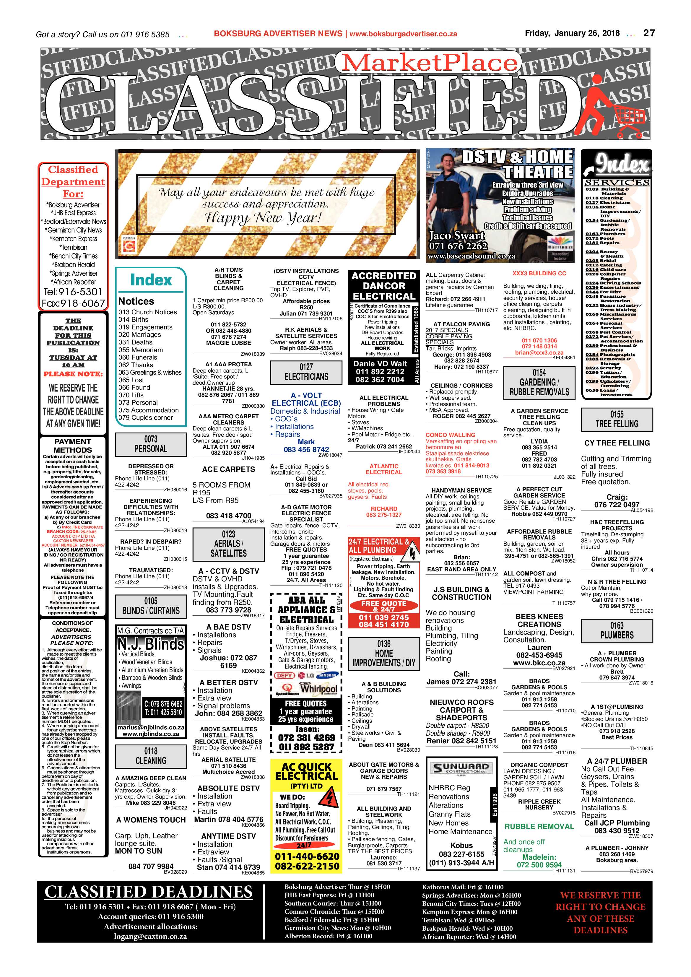 Boksburg Advertiser 23 January 2018 page 27