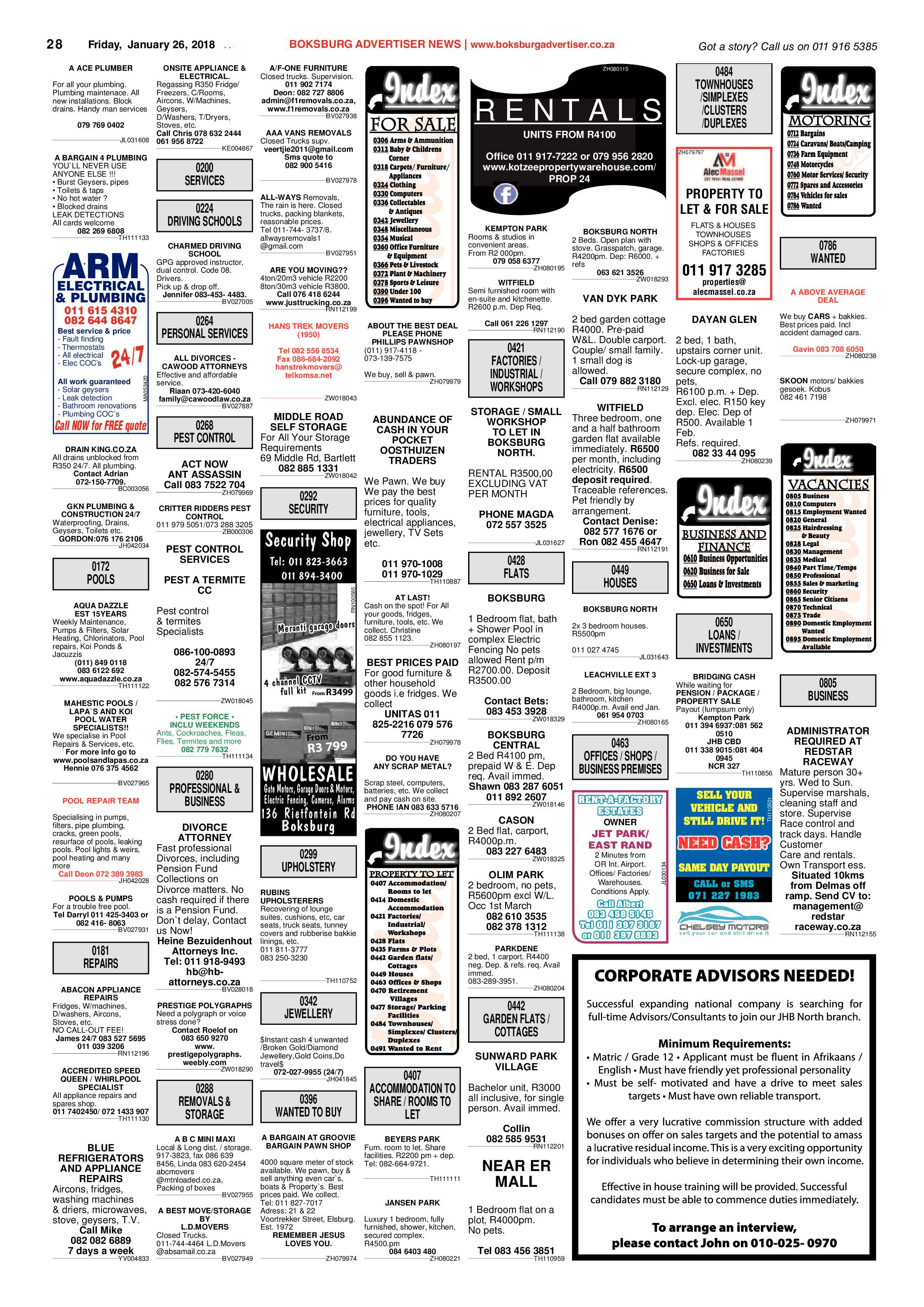 Boksburg Advertiser 23 January 2018 page 28