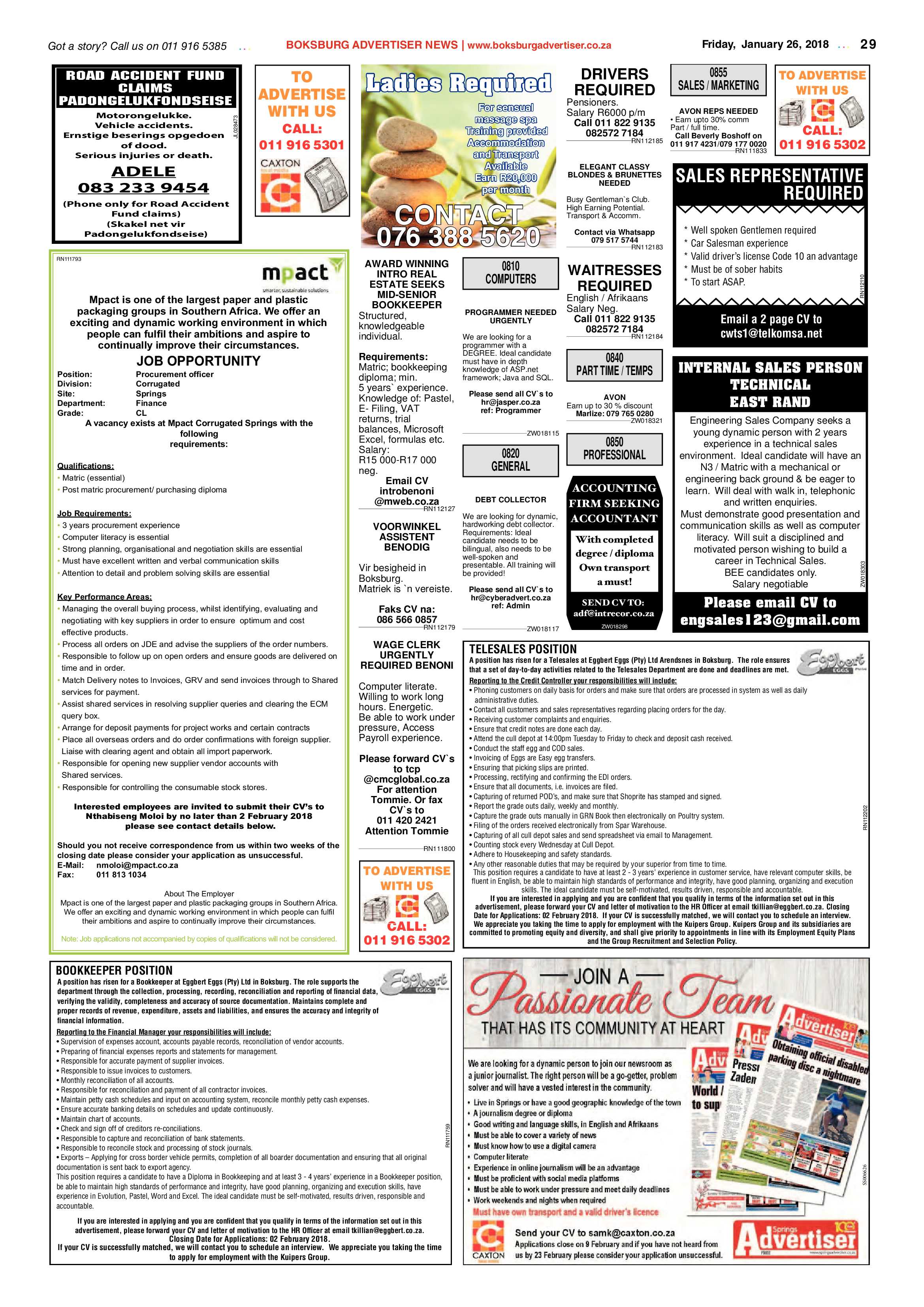 Boksburg Advertiser 23 January 2018 page 29