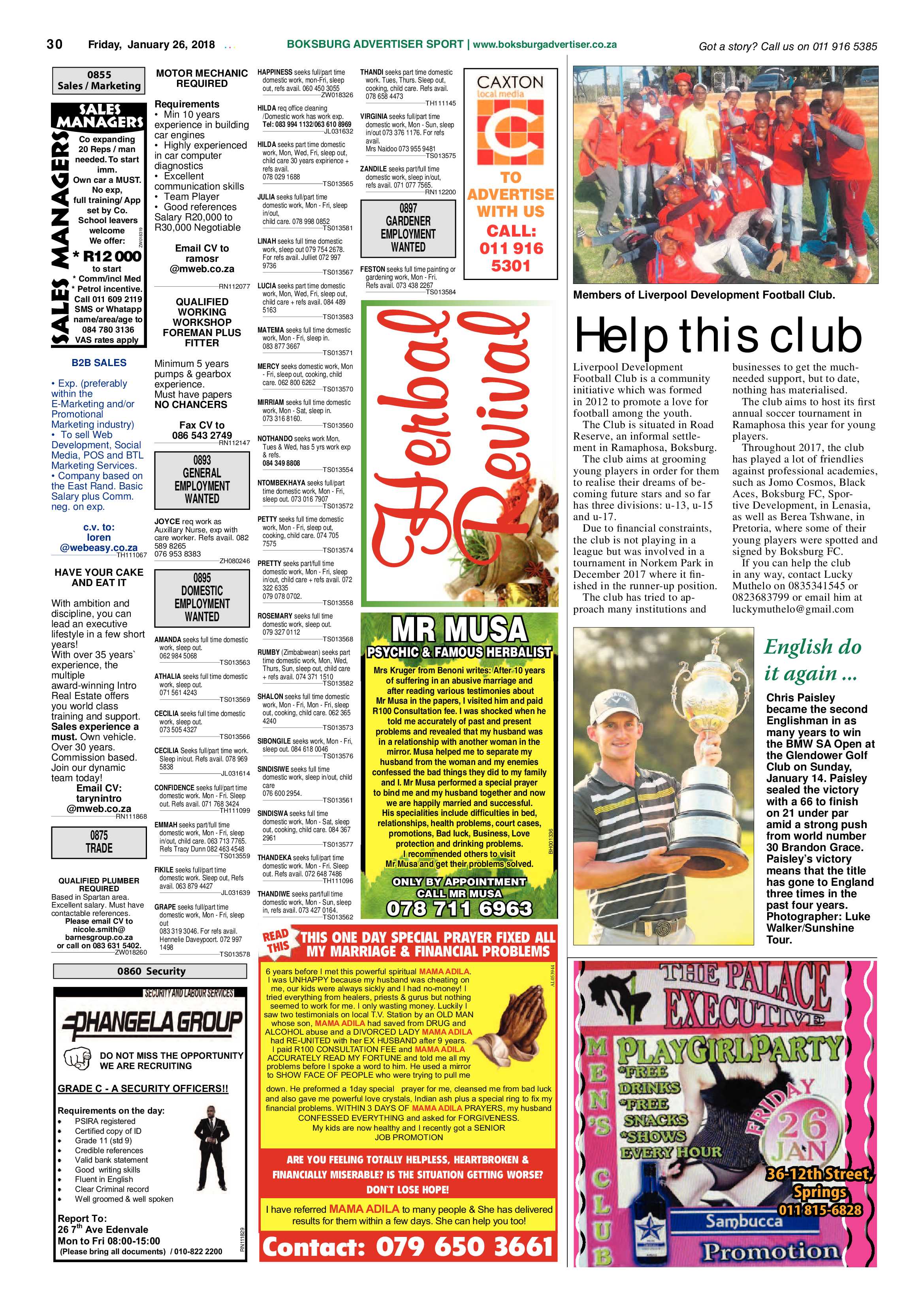 Boksburg Advertiser 23 January 2018 page 30