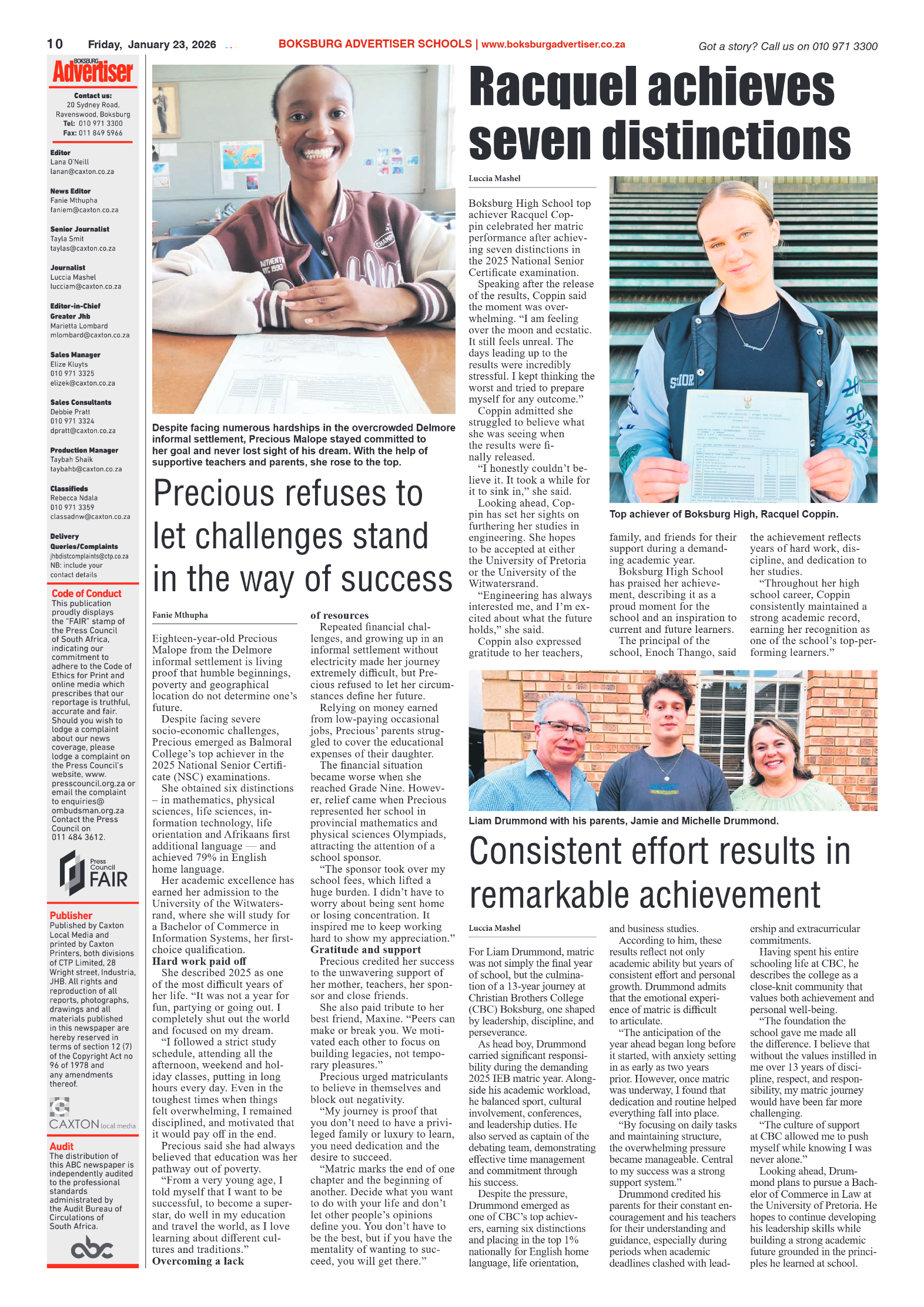 Boksburg Advertiser 23 January 2026 page 10