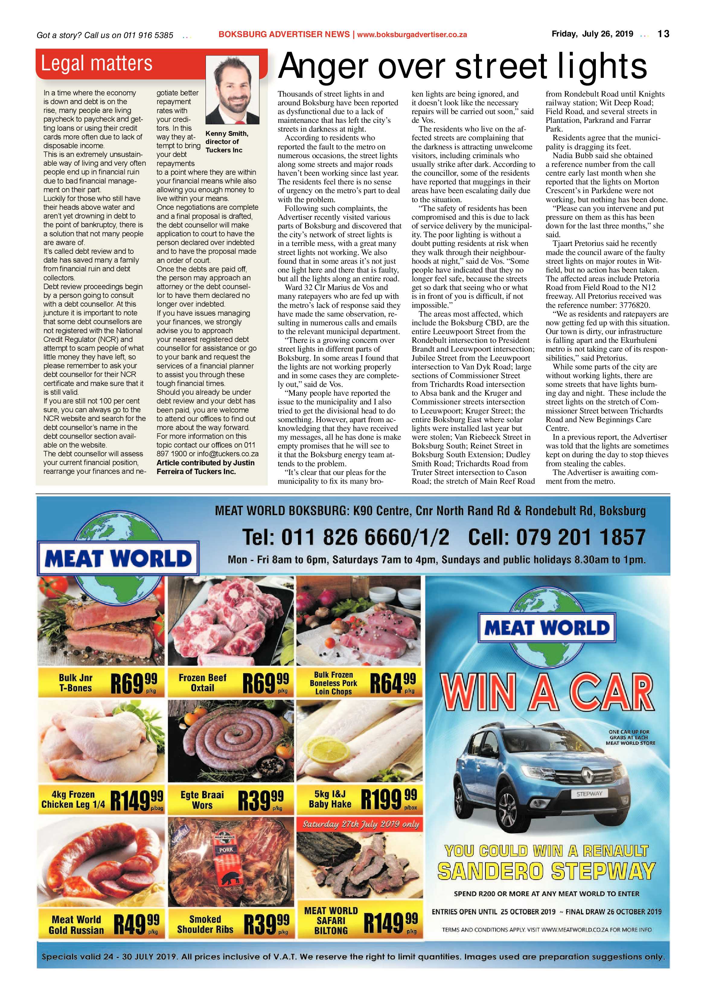 Boksburg Advertiser 23 July 2019 page 13