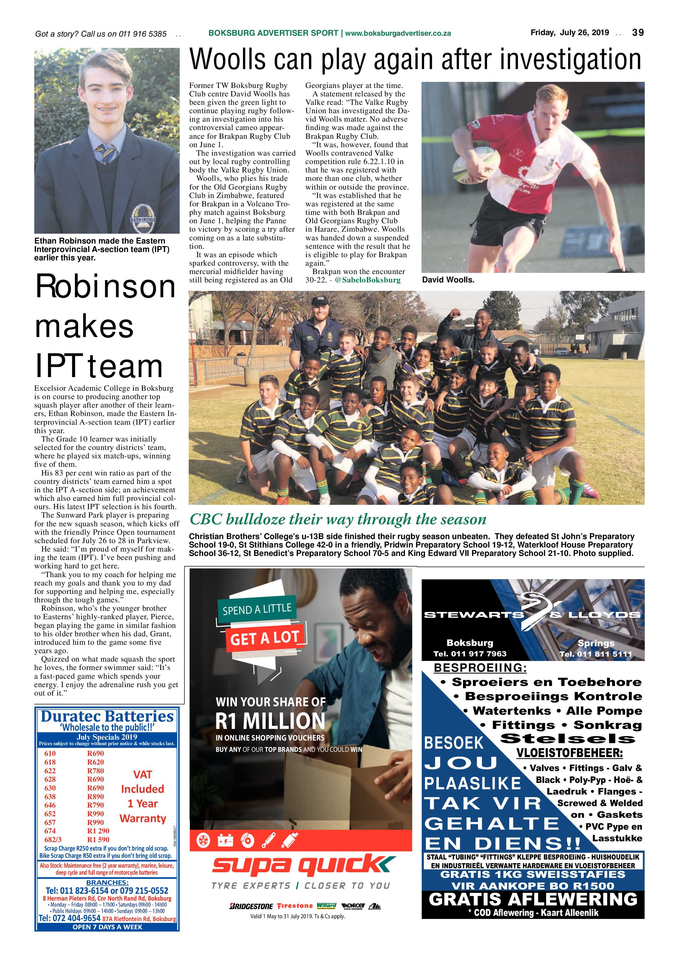 Boksburg Advertiser 23 July 2019 page 39