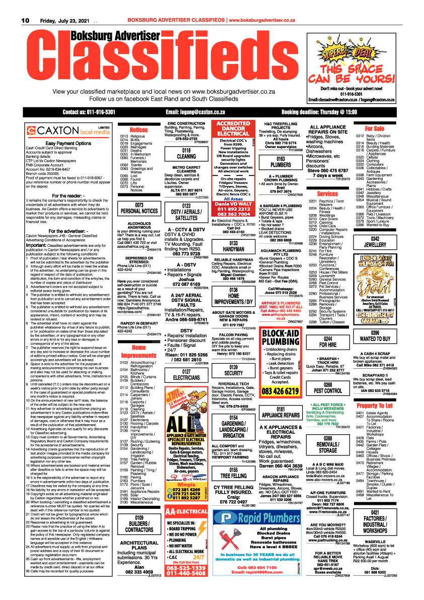 Boksburg Advertiser 23 July 2021 page 10