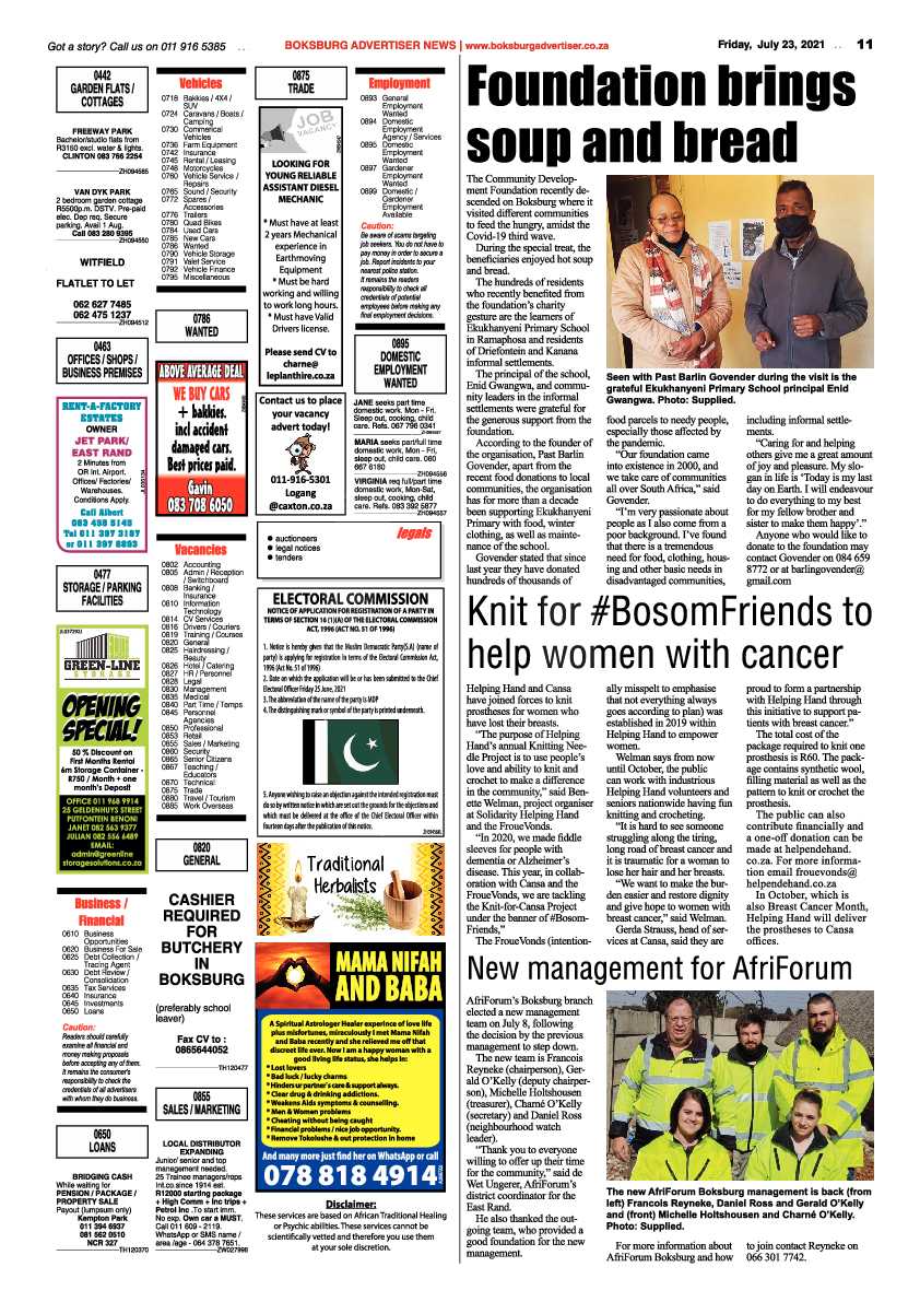 Boksburg Advertiser 23 July 2021 page 11