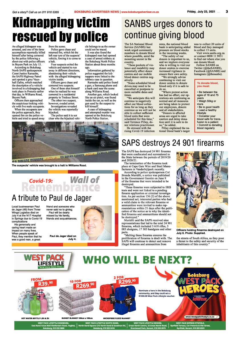 Boksburg Advertiser 23 July 2021 page 3
