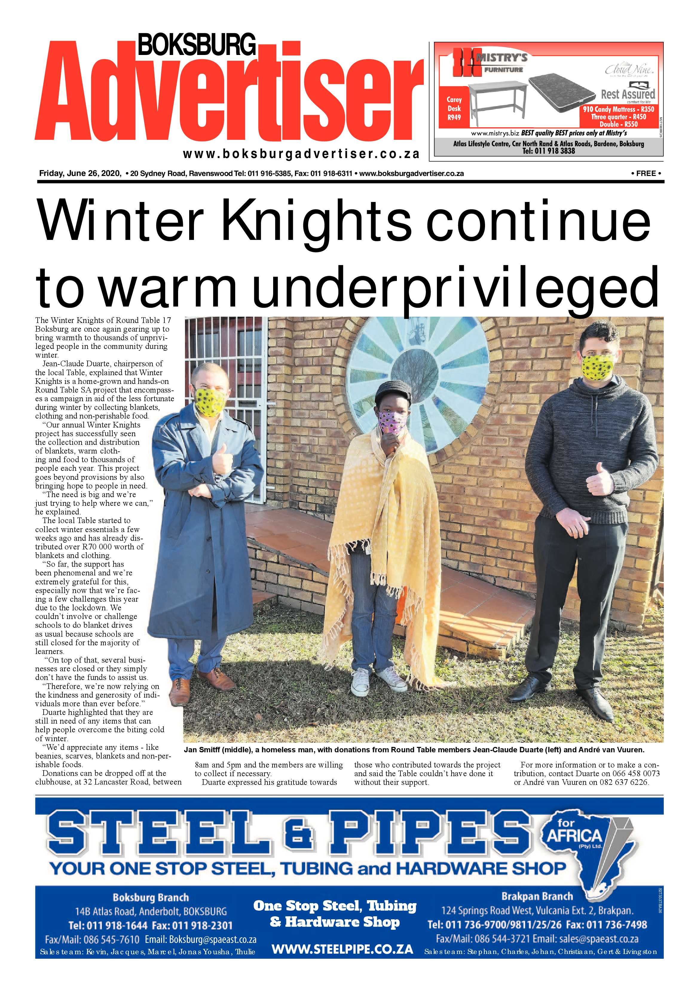 Boksburg Advertiser 23 June 2020 page 1